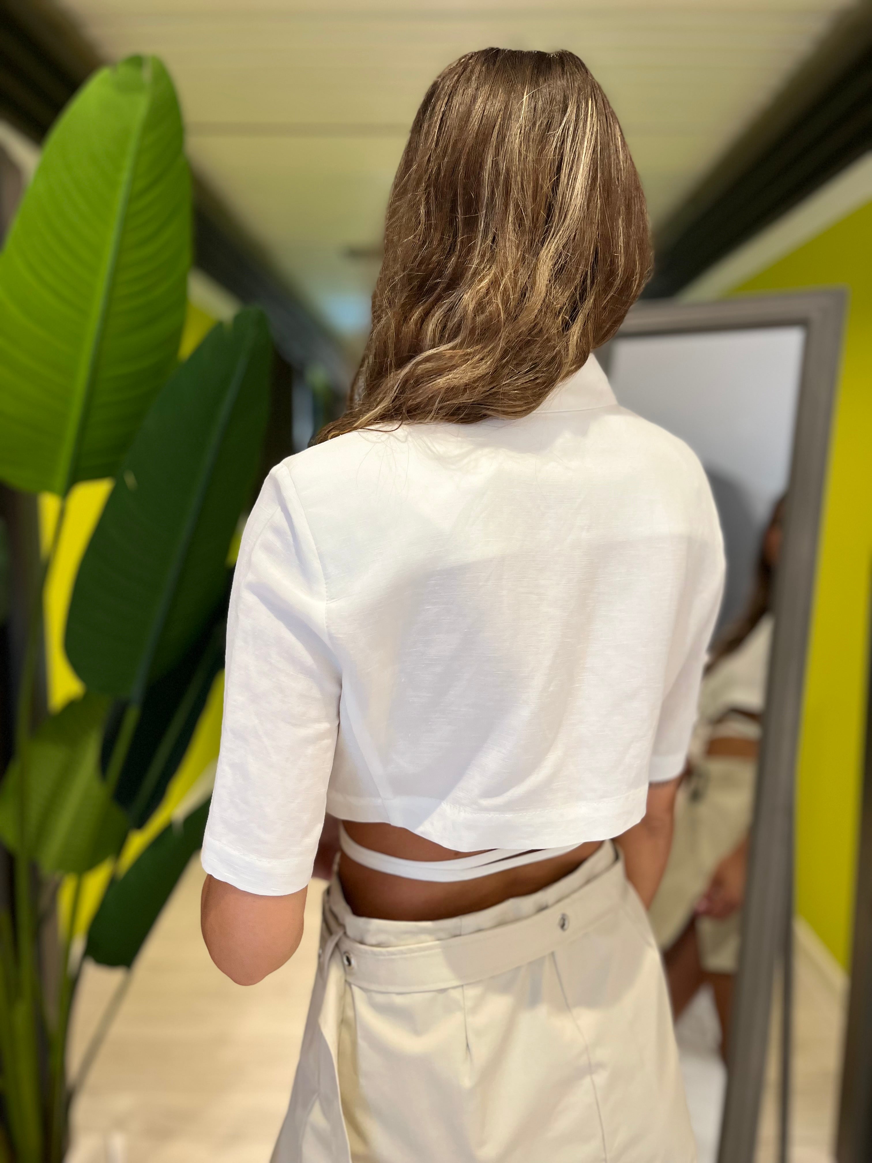 Crop top in viscosa incrociato