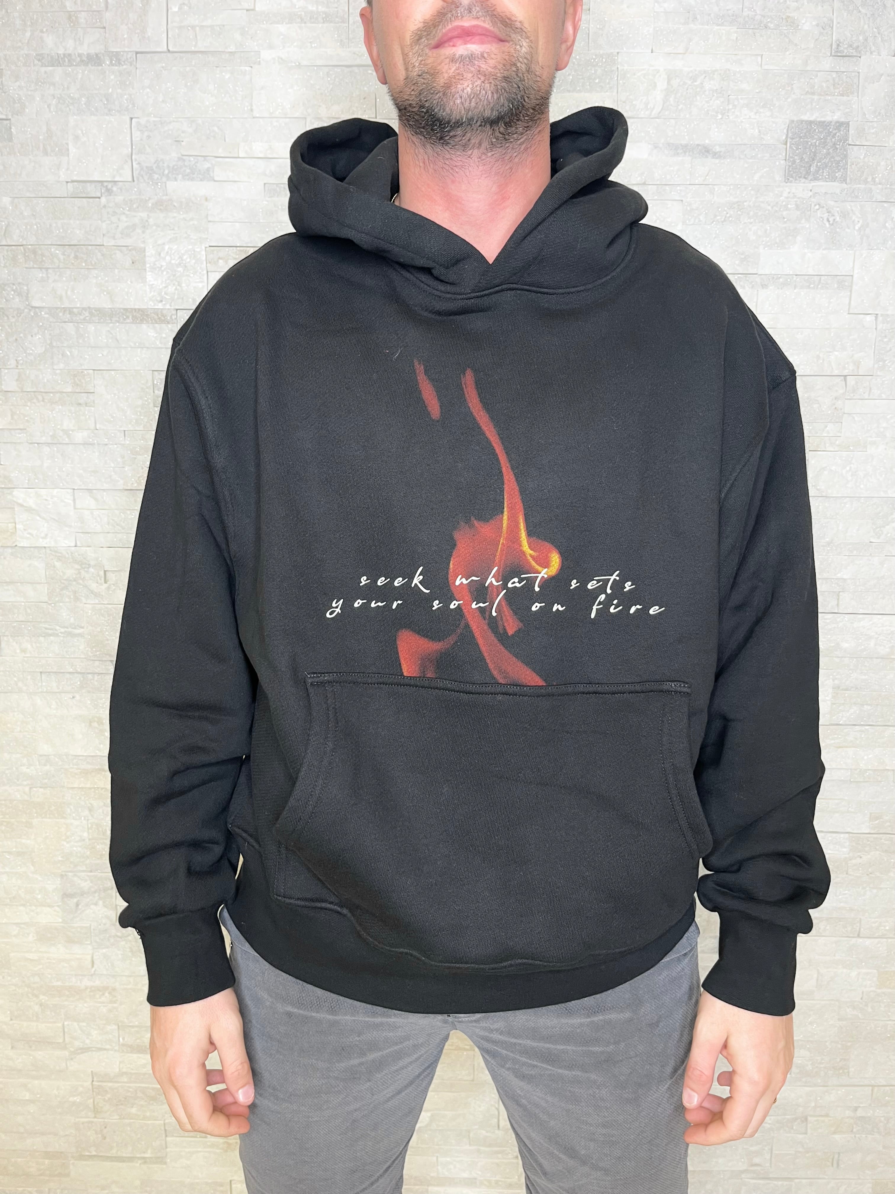 Felpa oversize stampa flame