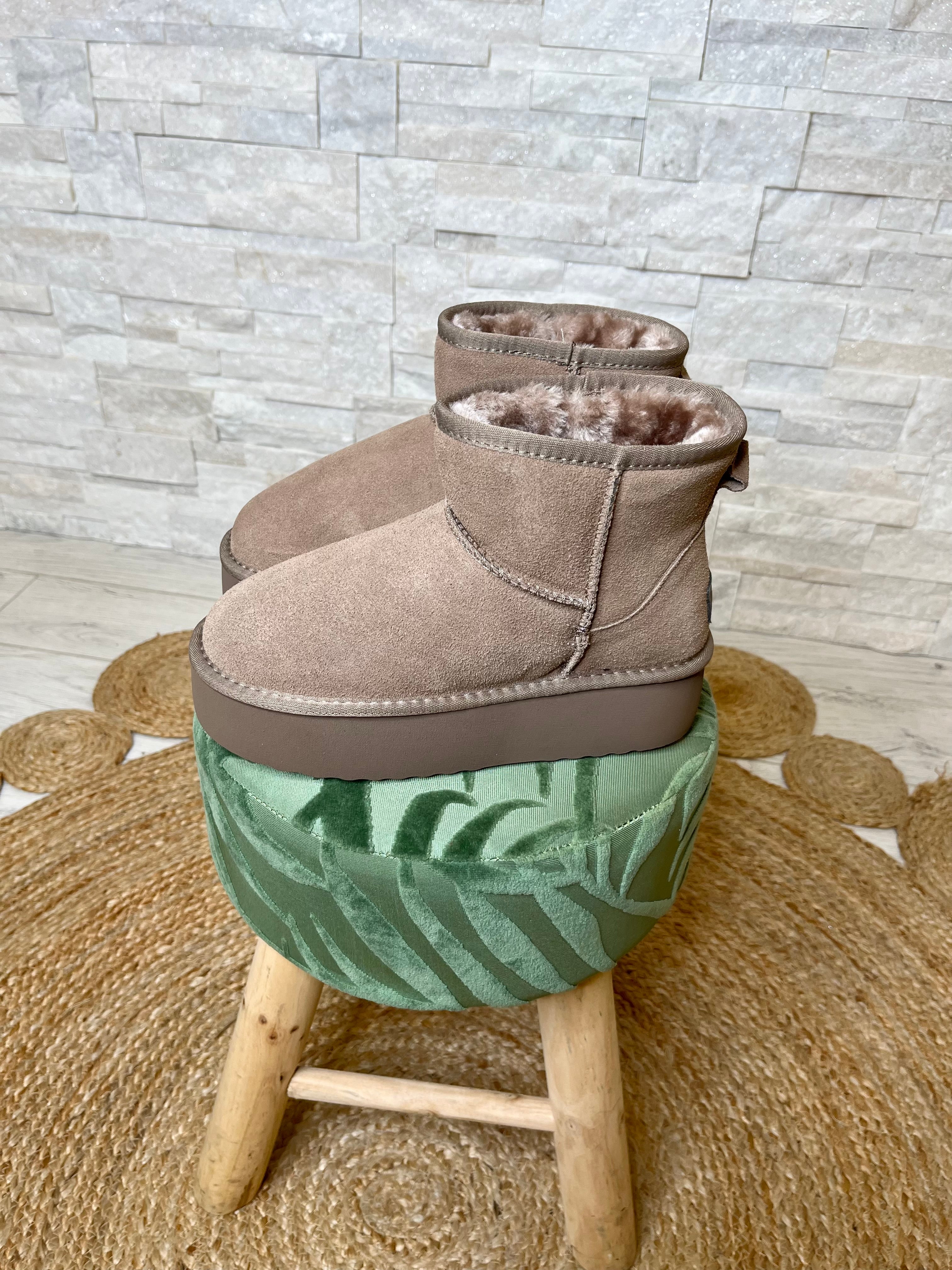 Stivaletto platform taupe