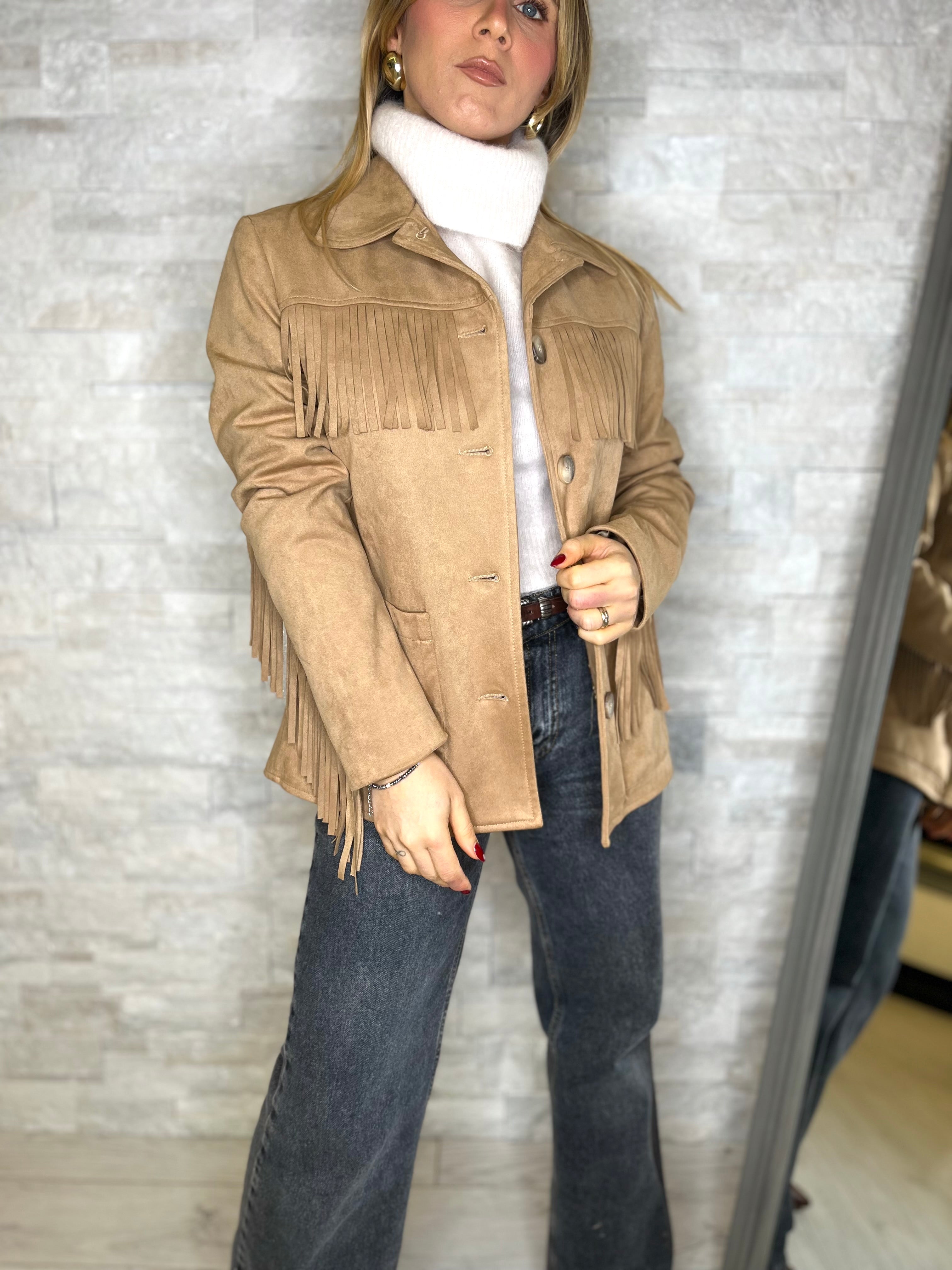 Giacca con motivo frange