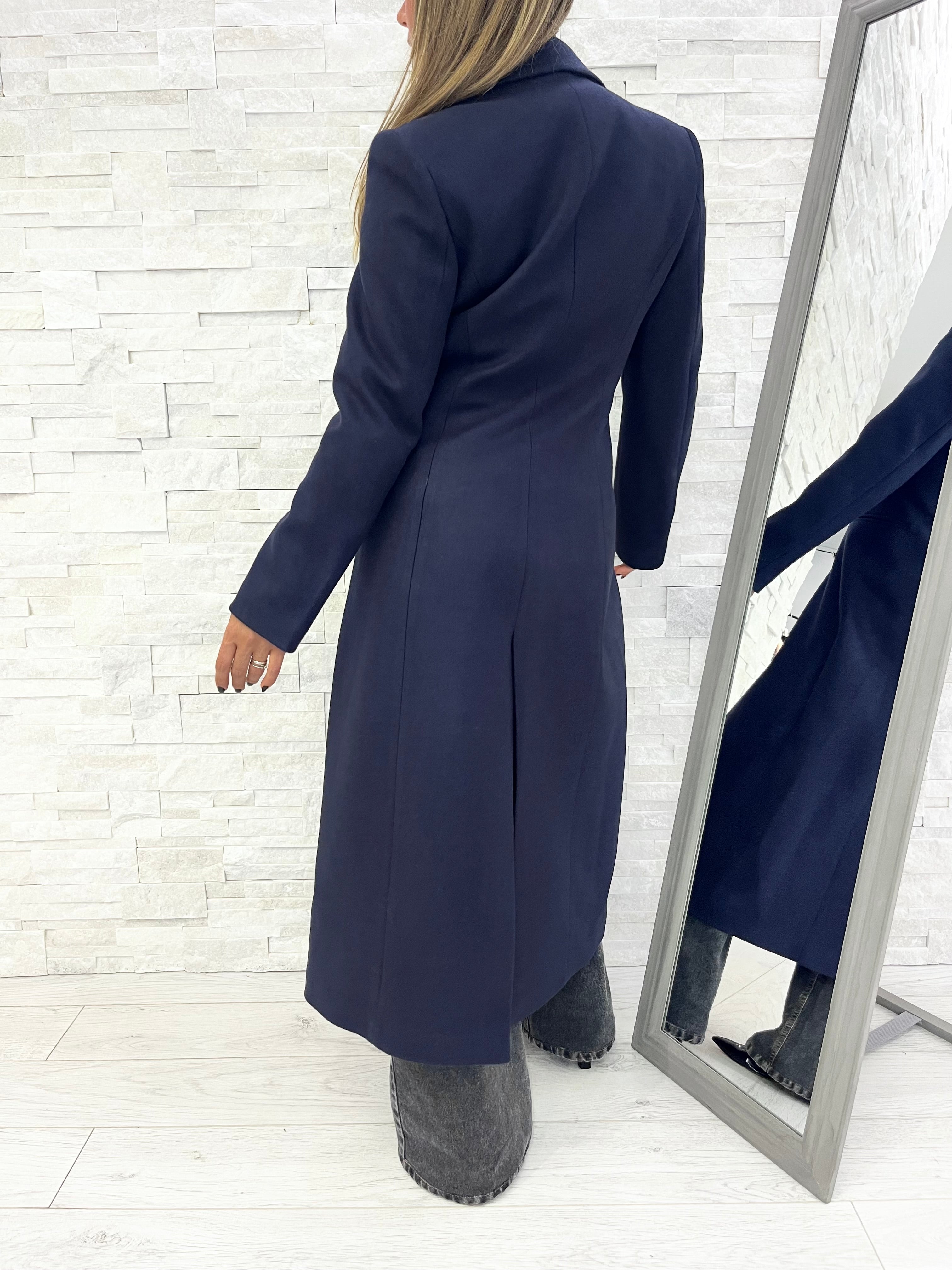 Cappotto doppiopetto blu