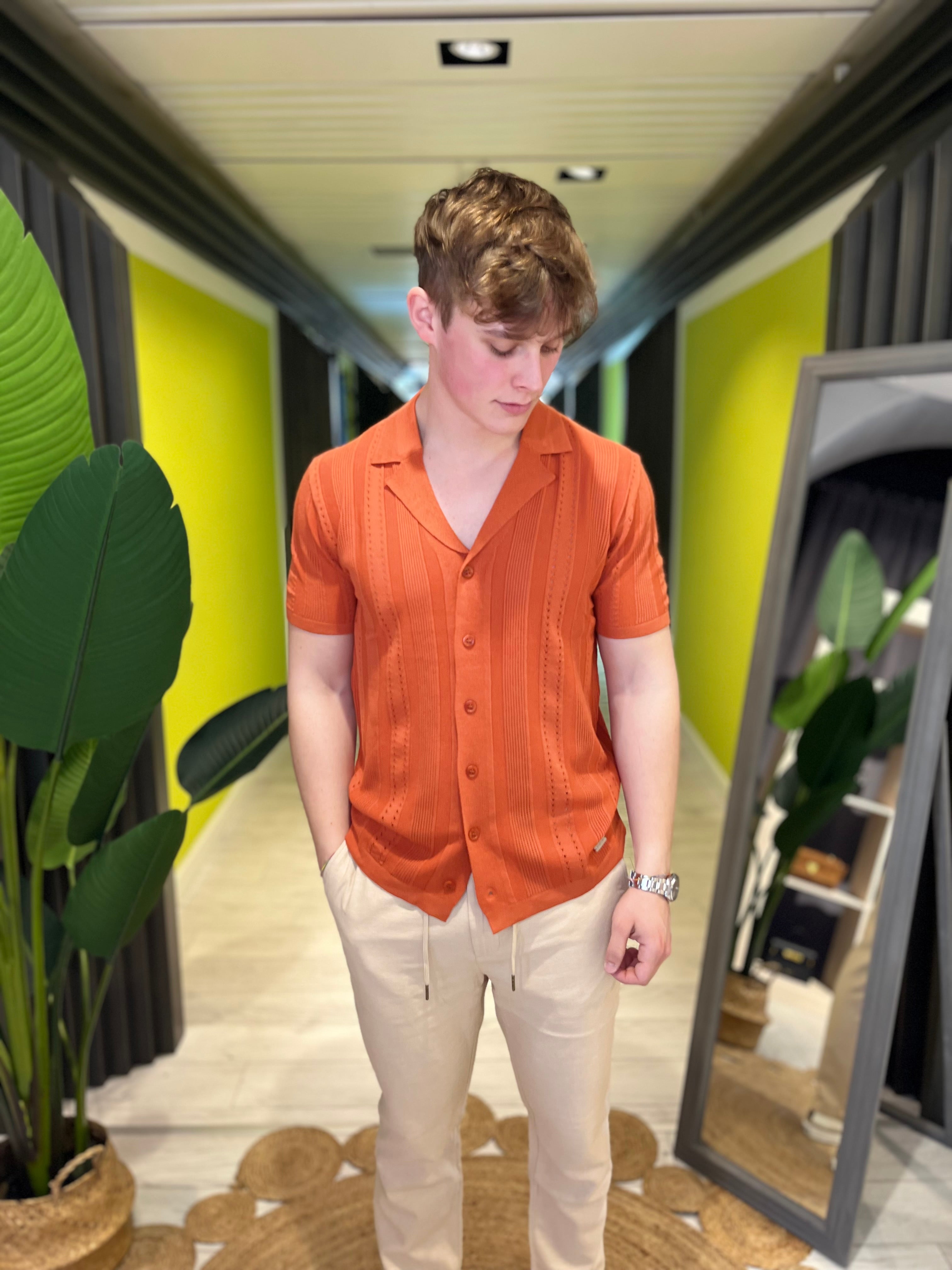 Polo in maglia rust