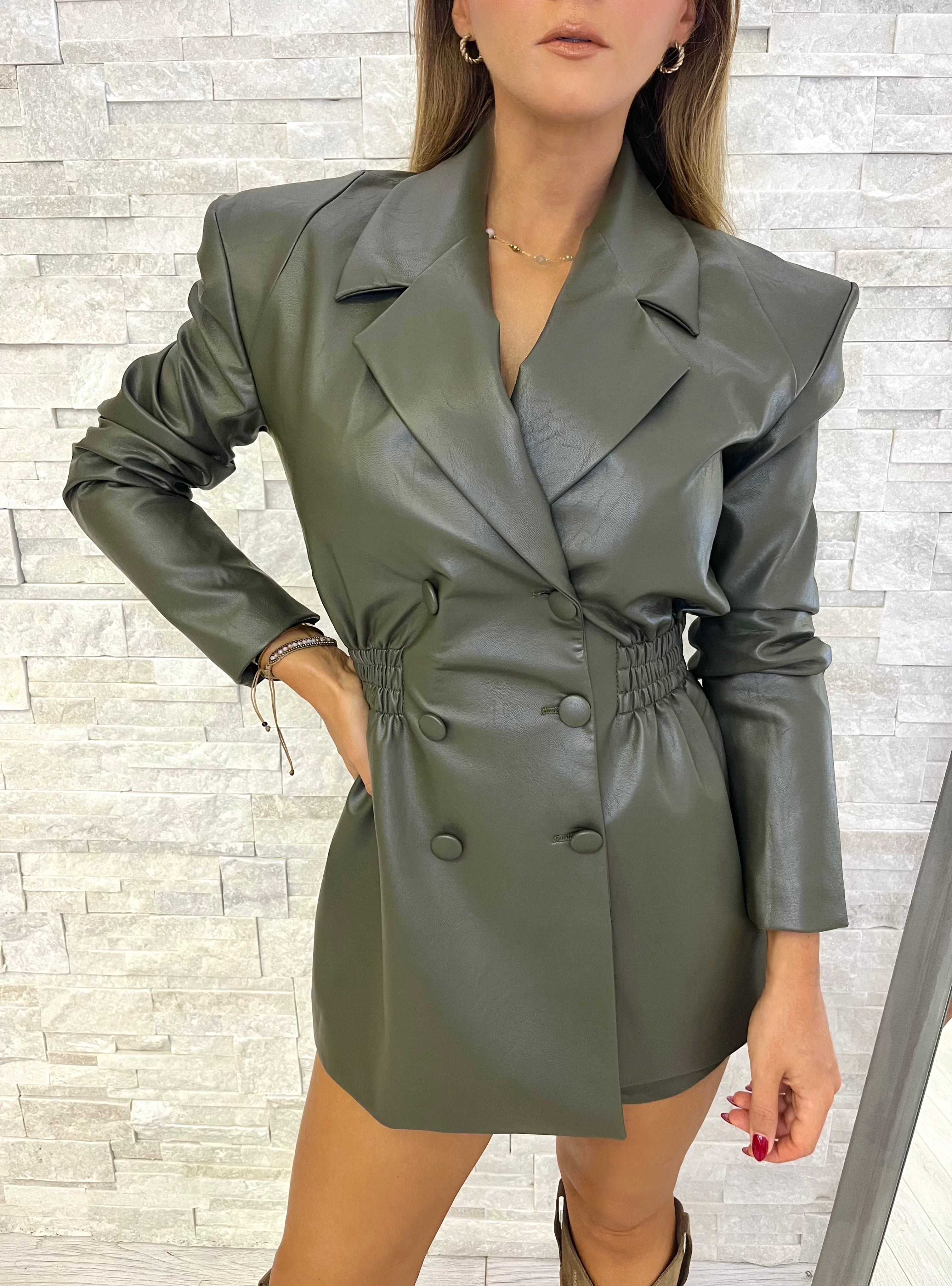 Blazer in ecopelle army