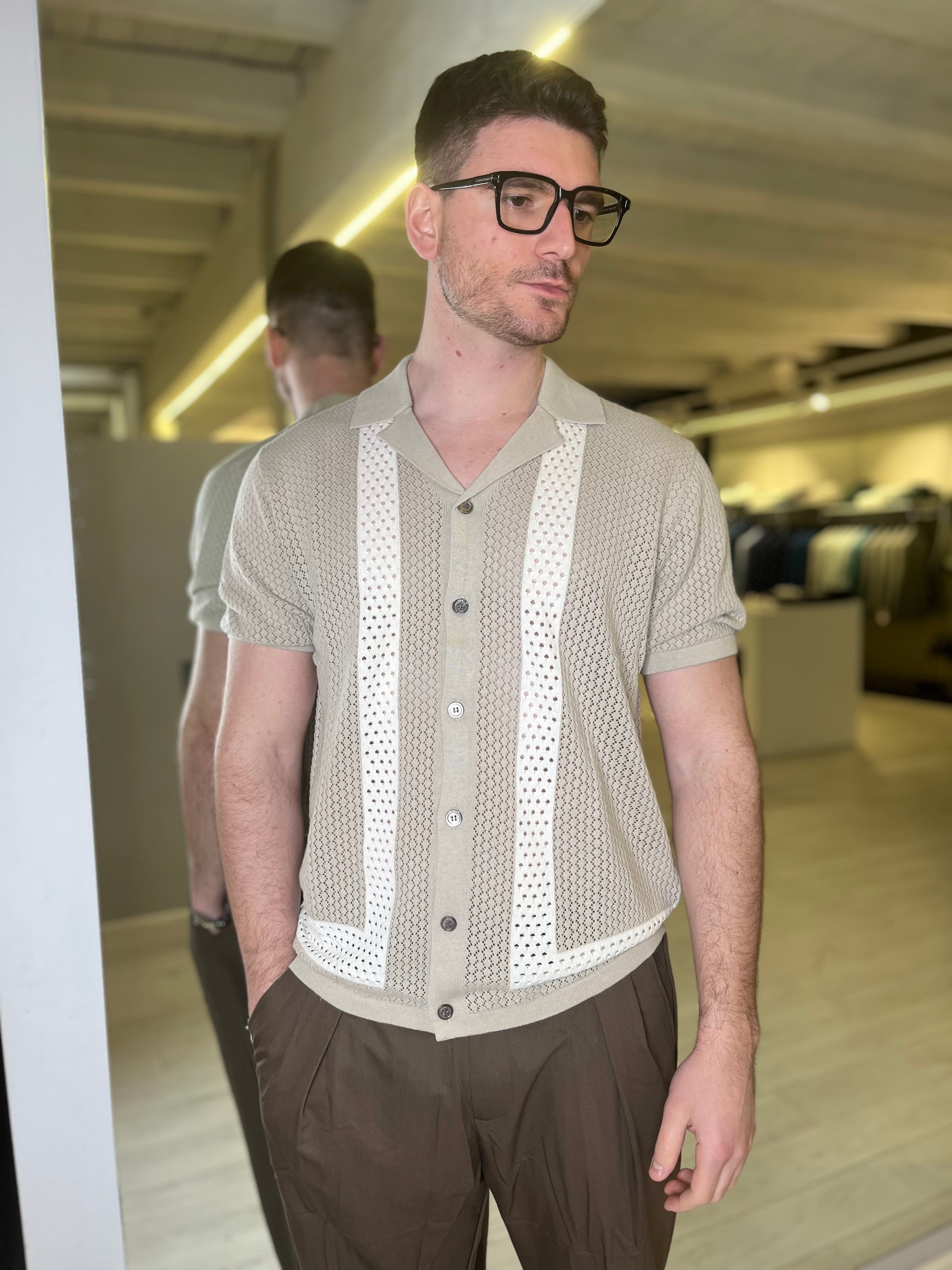 Polo in maglia traforata