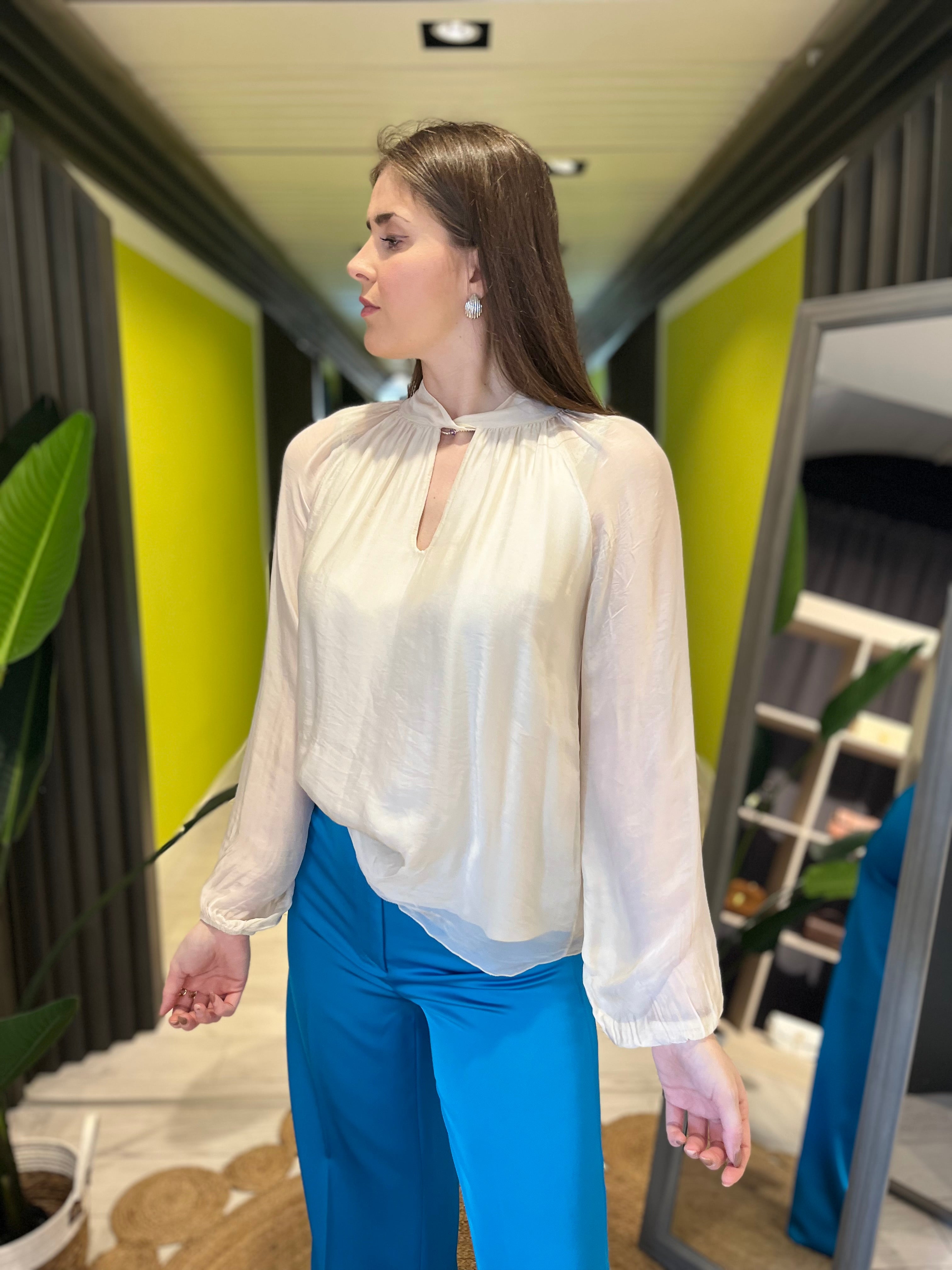 Camicia in misto seta