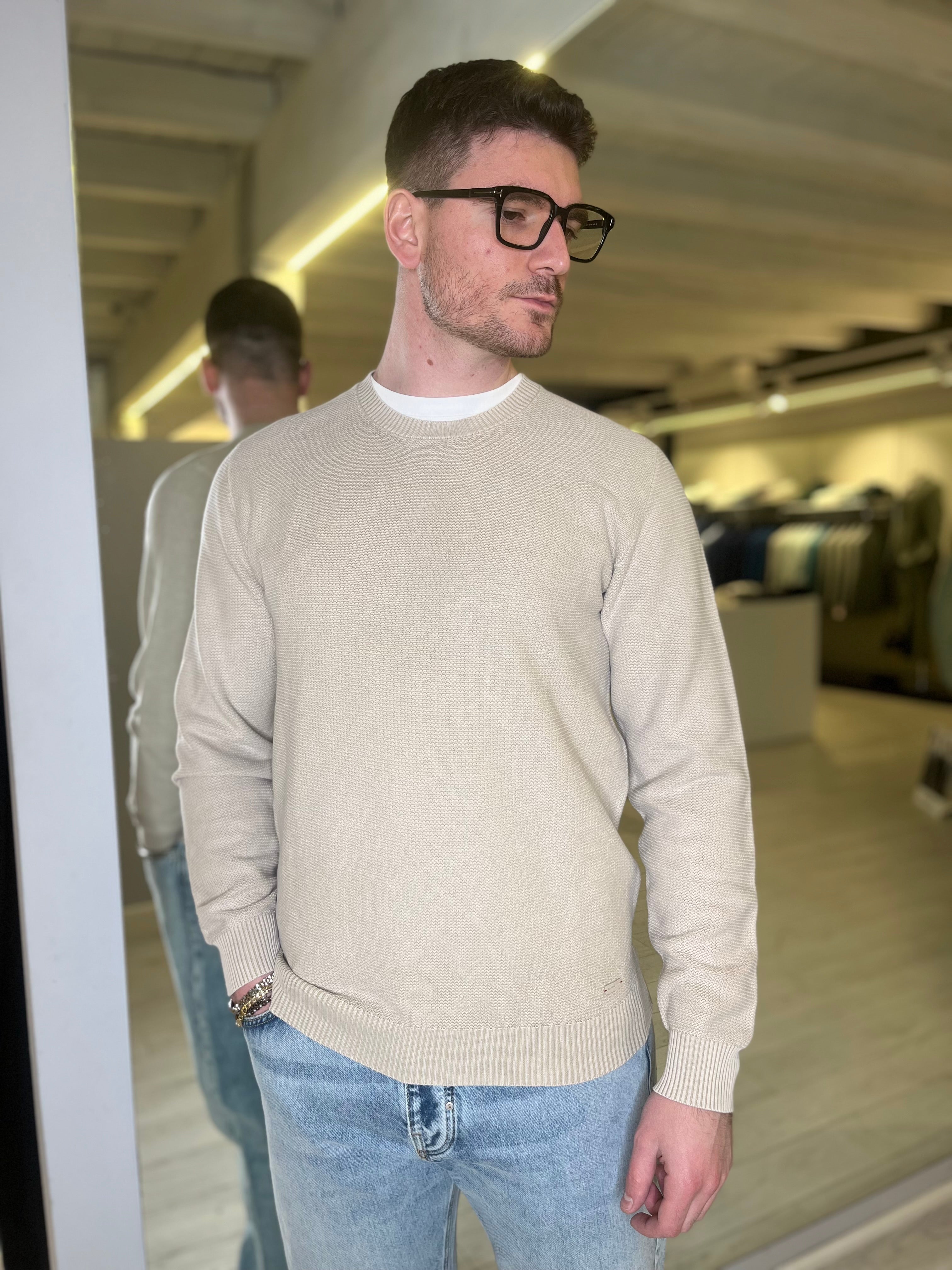 Maglia in cotone beige