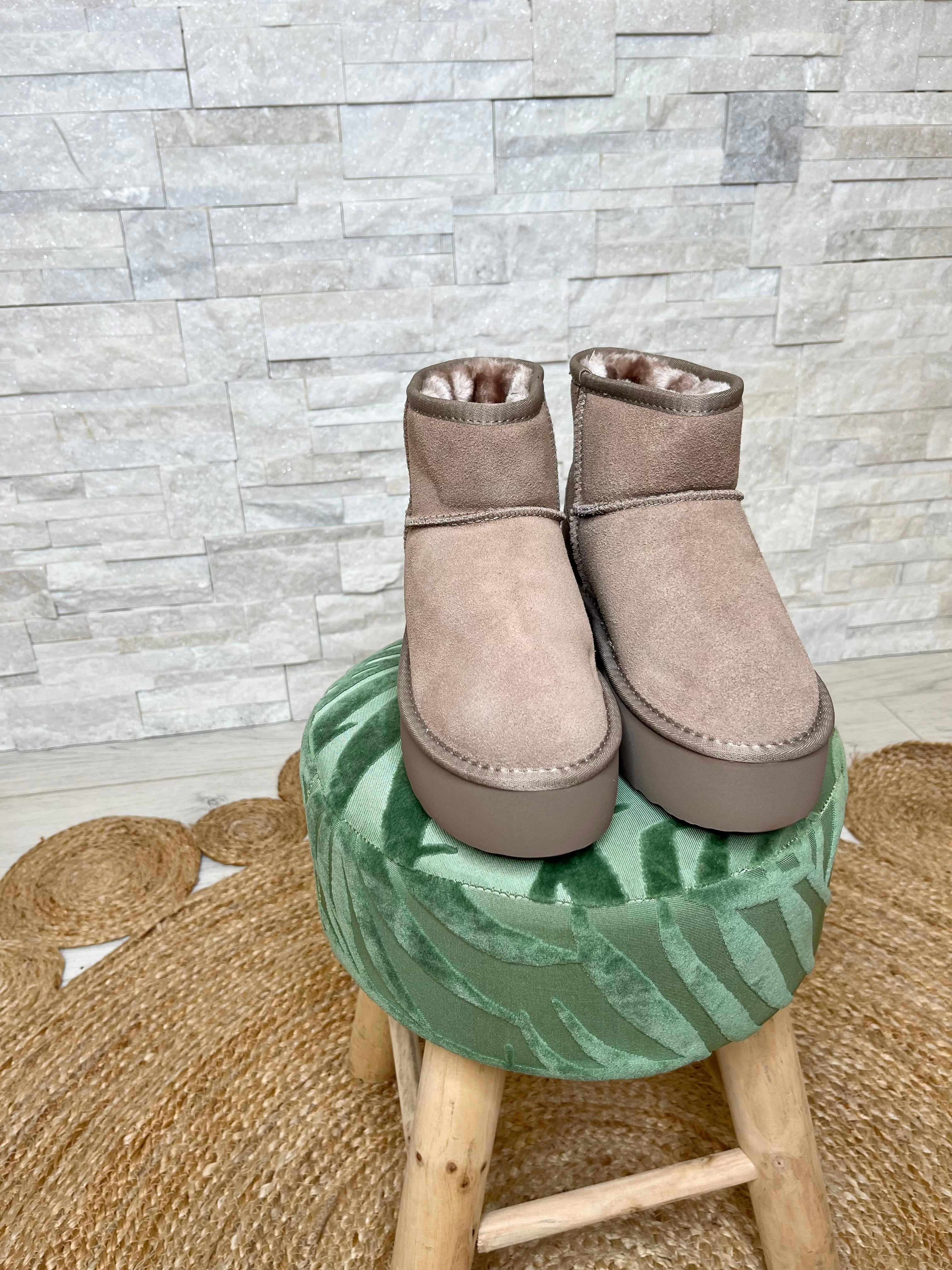 Stivaletto platform taupe