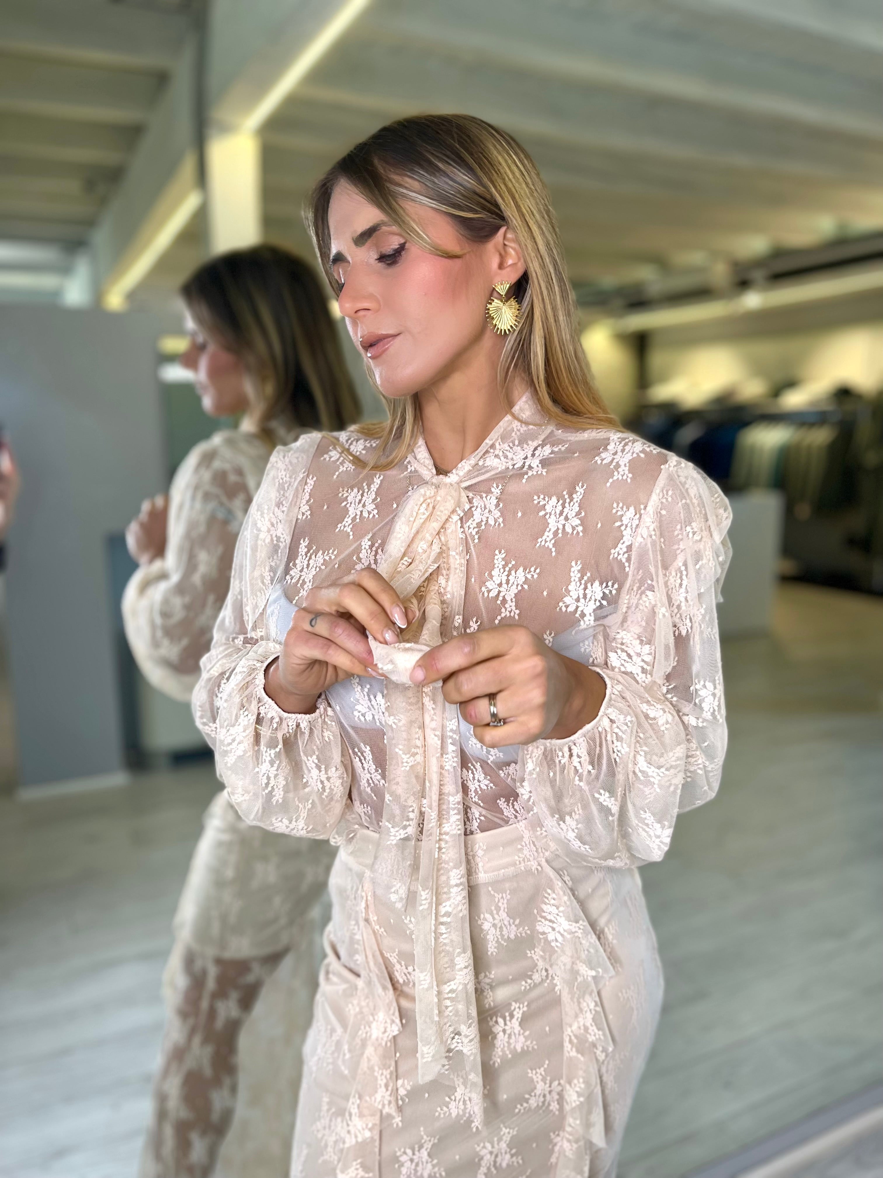 Camicia con gale burro