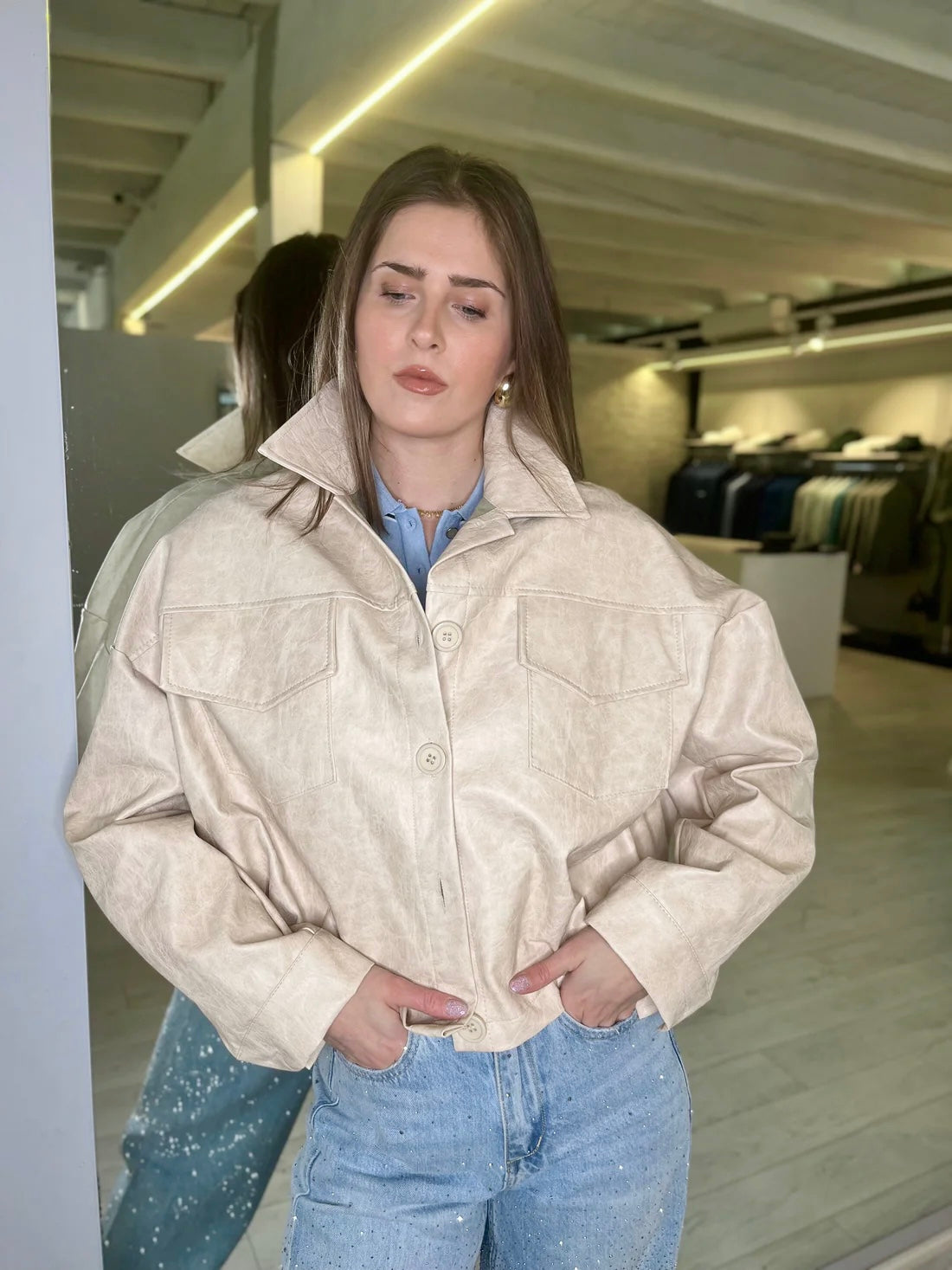 Bomber ecopelle burro