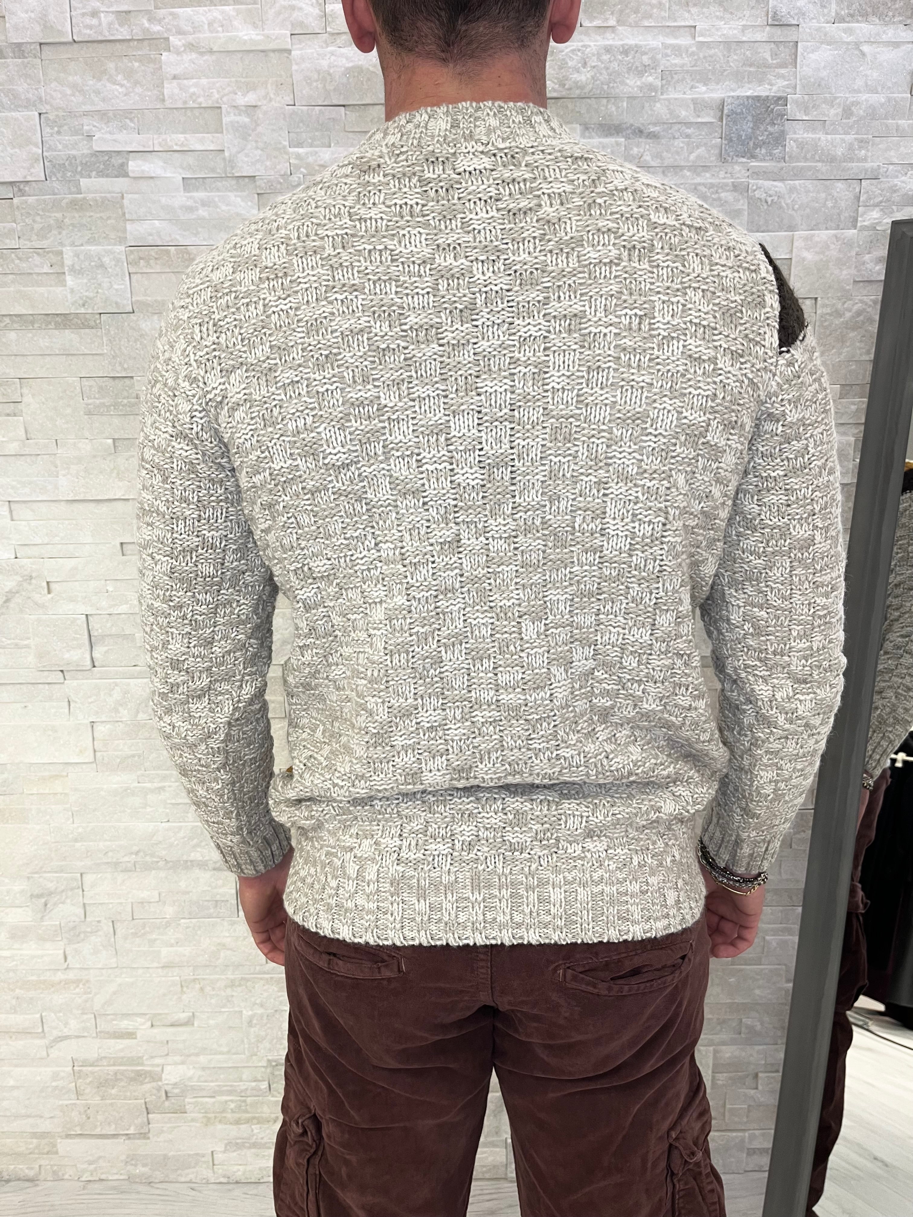Maglia girocollo con motivo astratto multicolore
