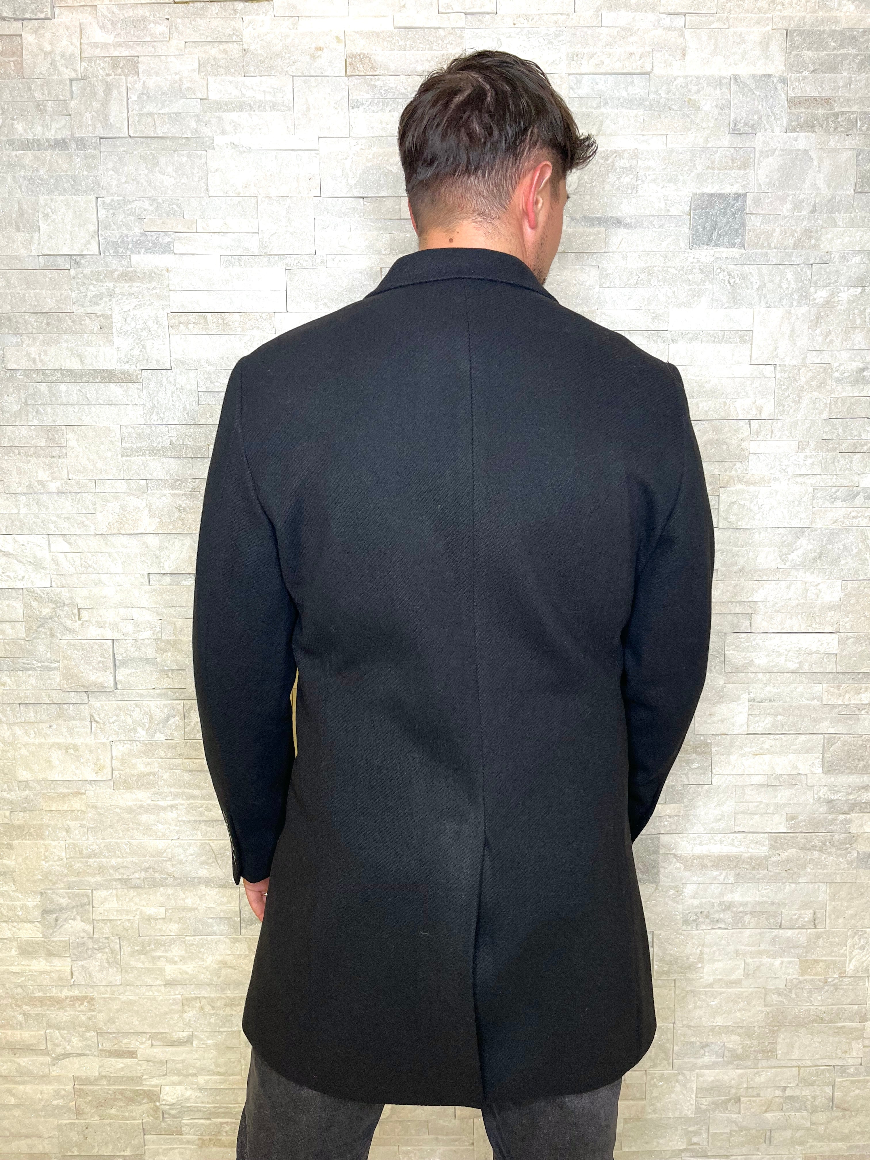 Cappotto slim fit nero