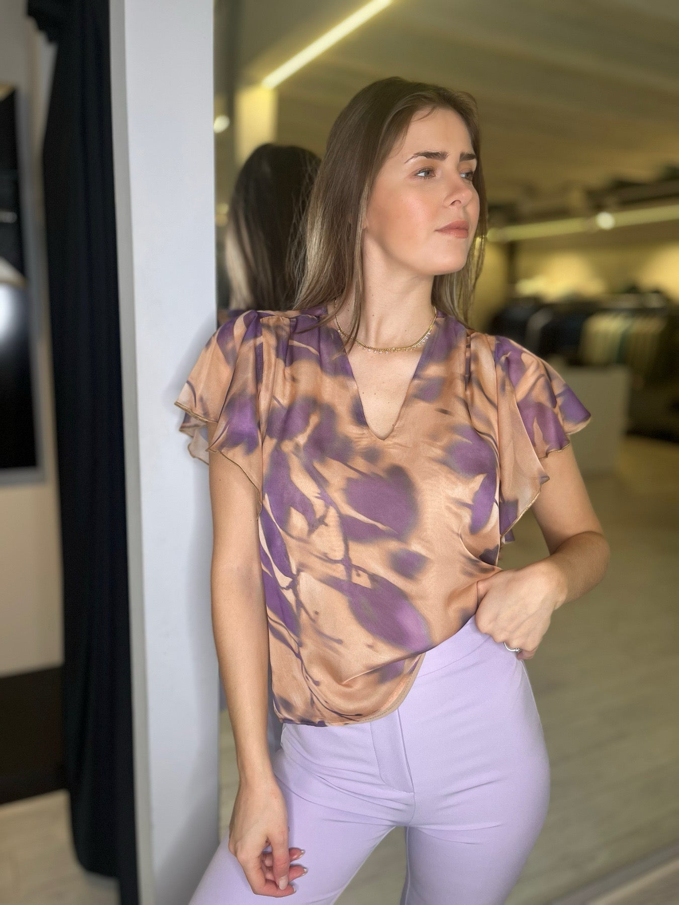 Blusa fantasia maniche con volants