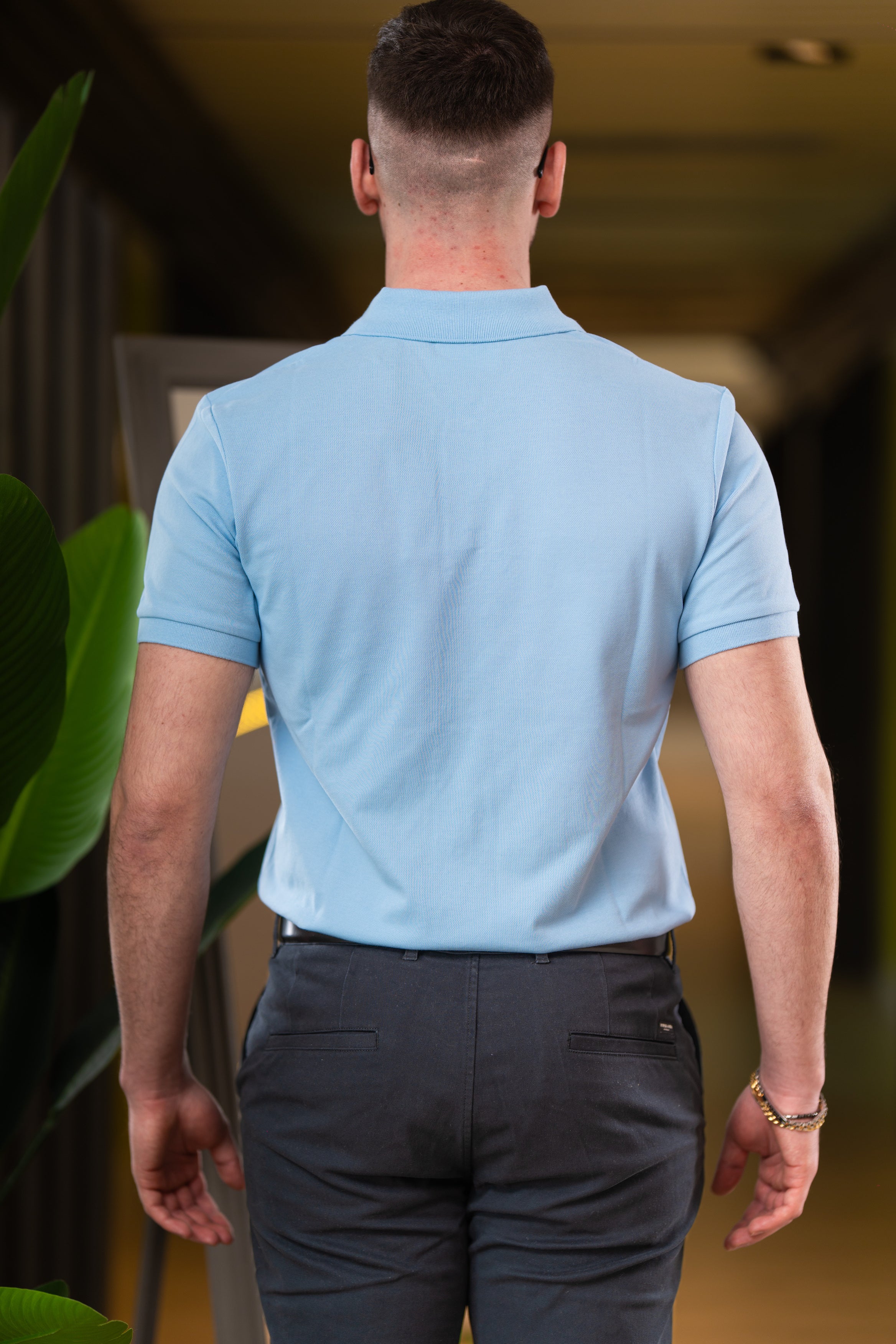 Polo in piquet blu primavera