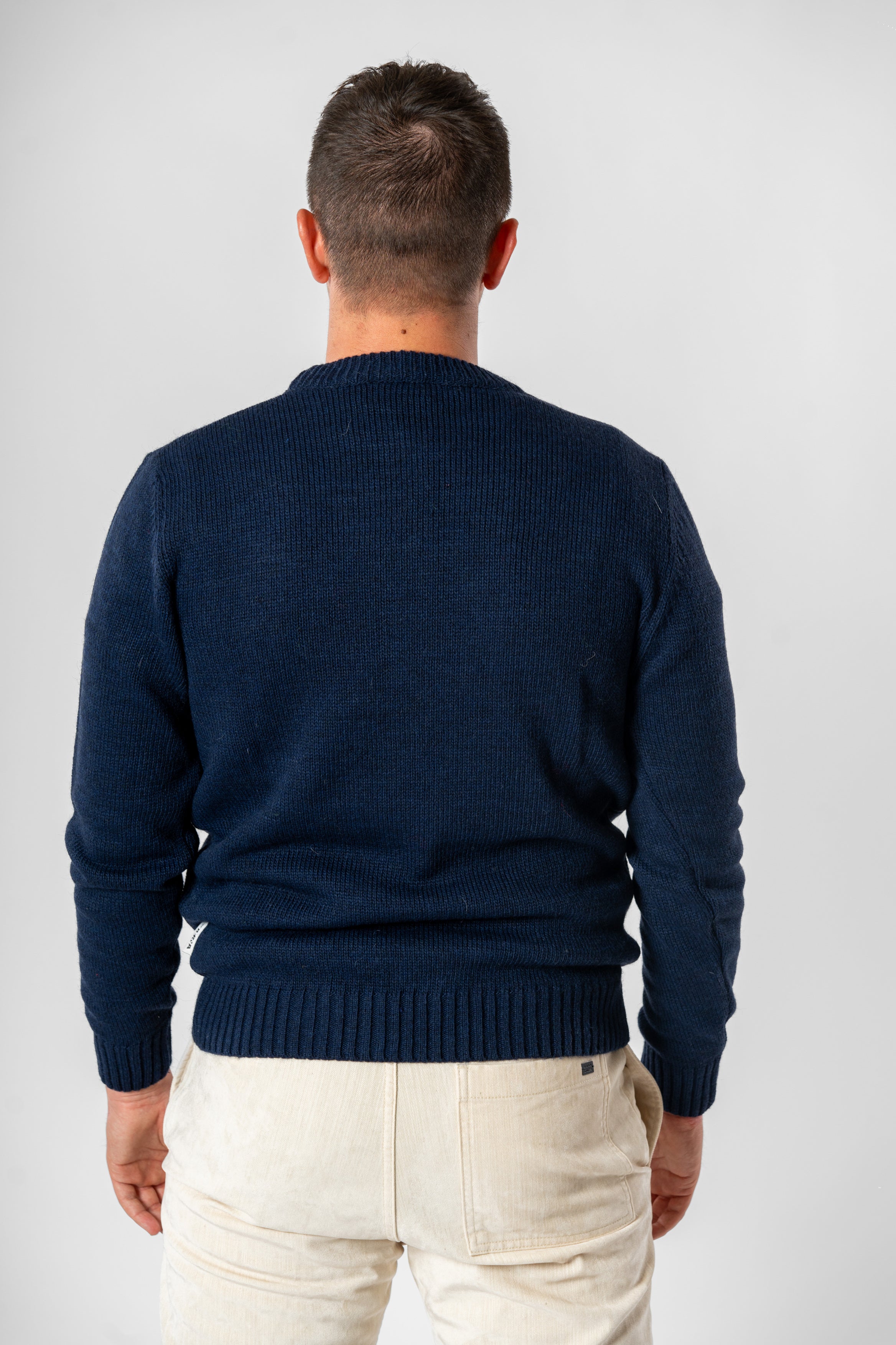 Maglia girocollo rombi blu