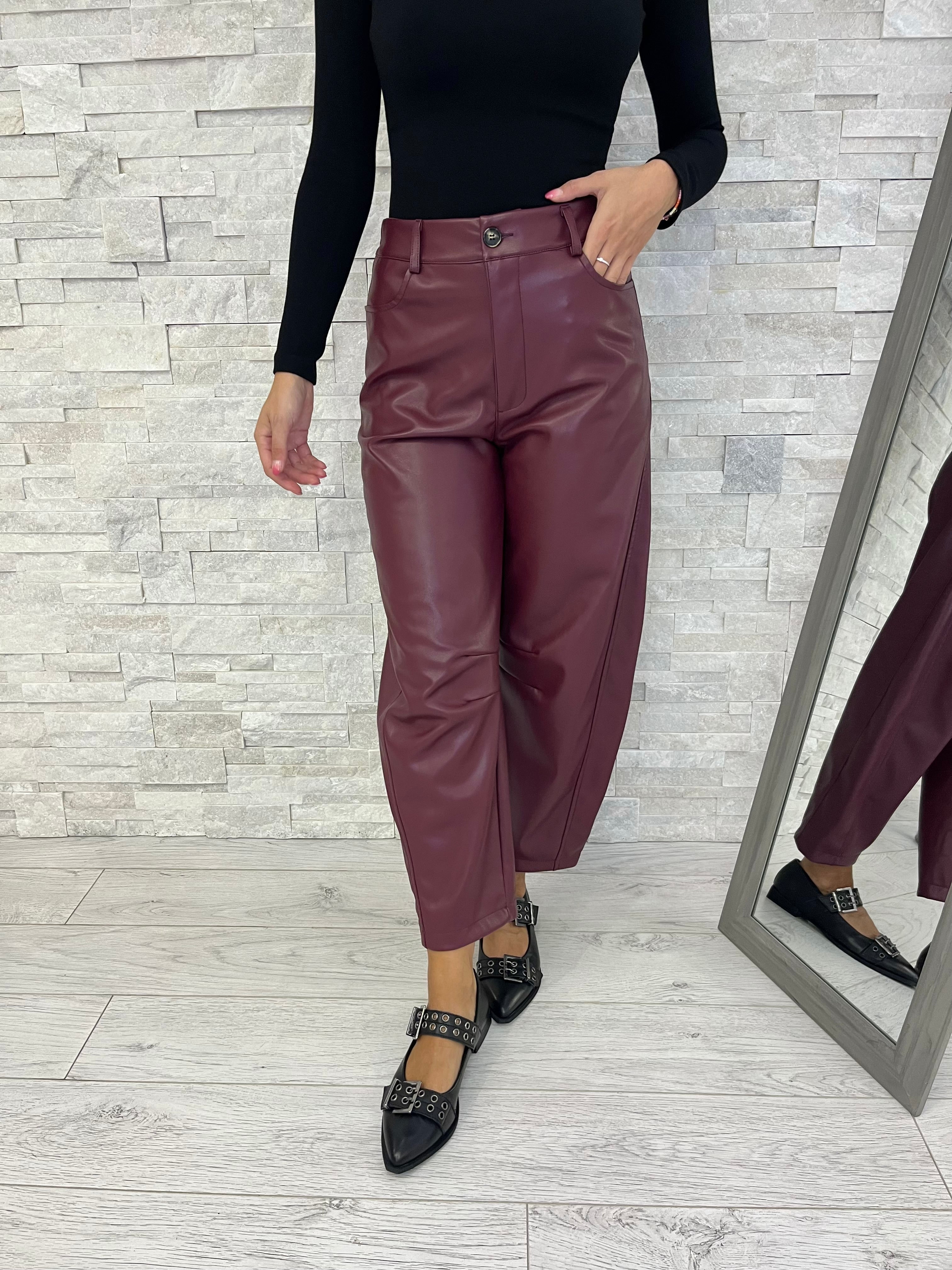 Pantalone balloon ecopelle