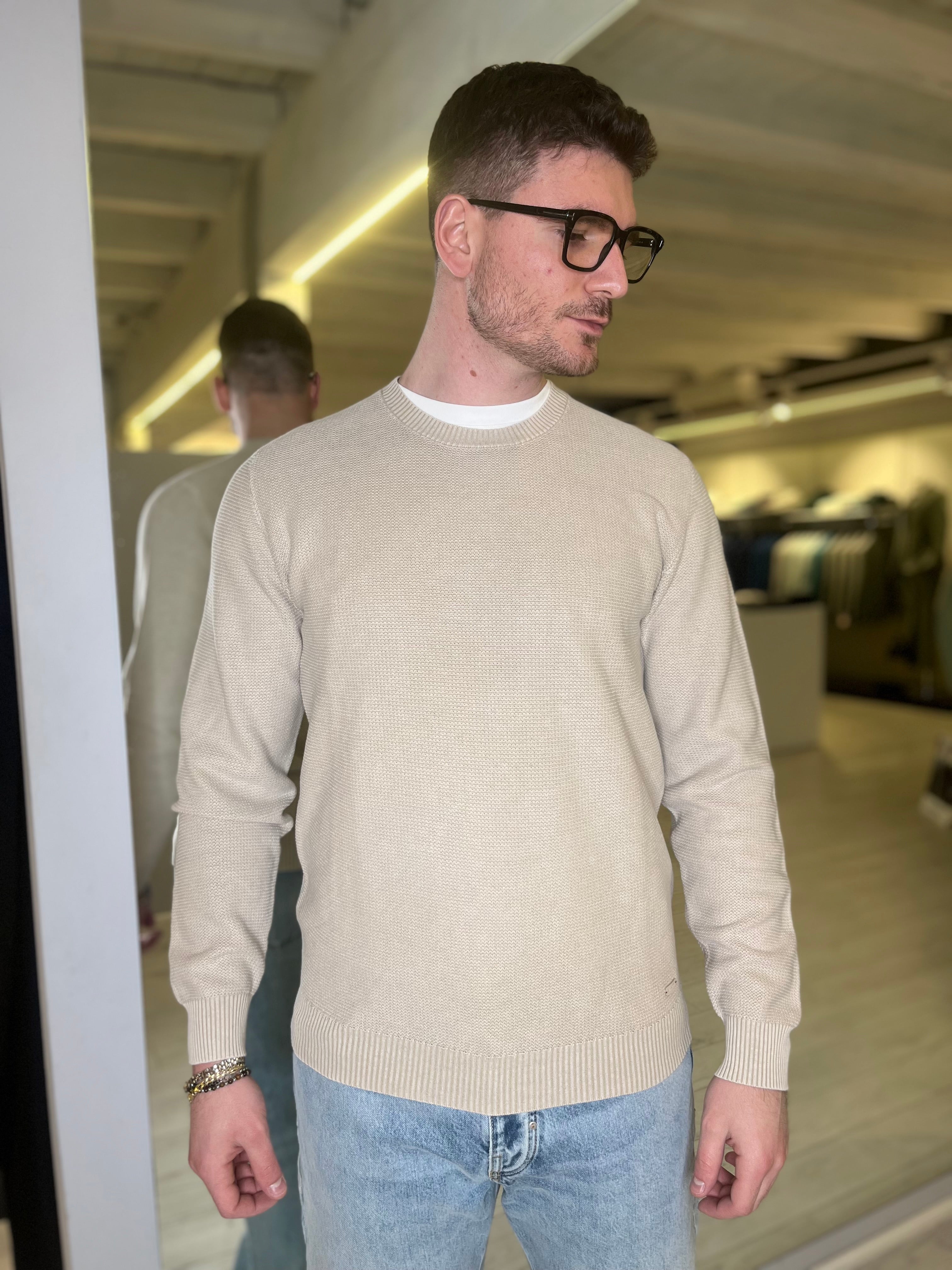 Maglia in cotone beige
