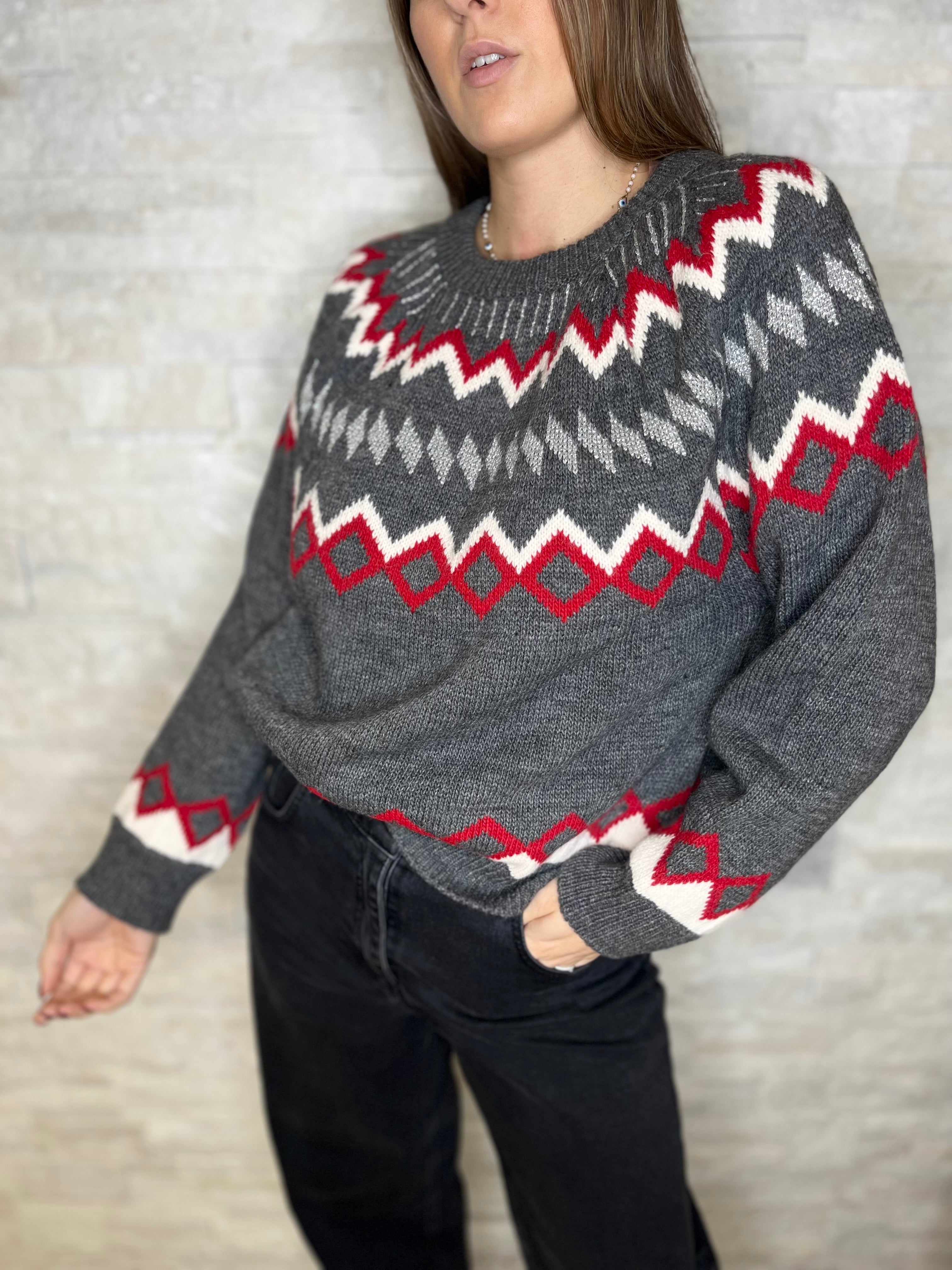 Maglia girocollo grigia