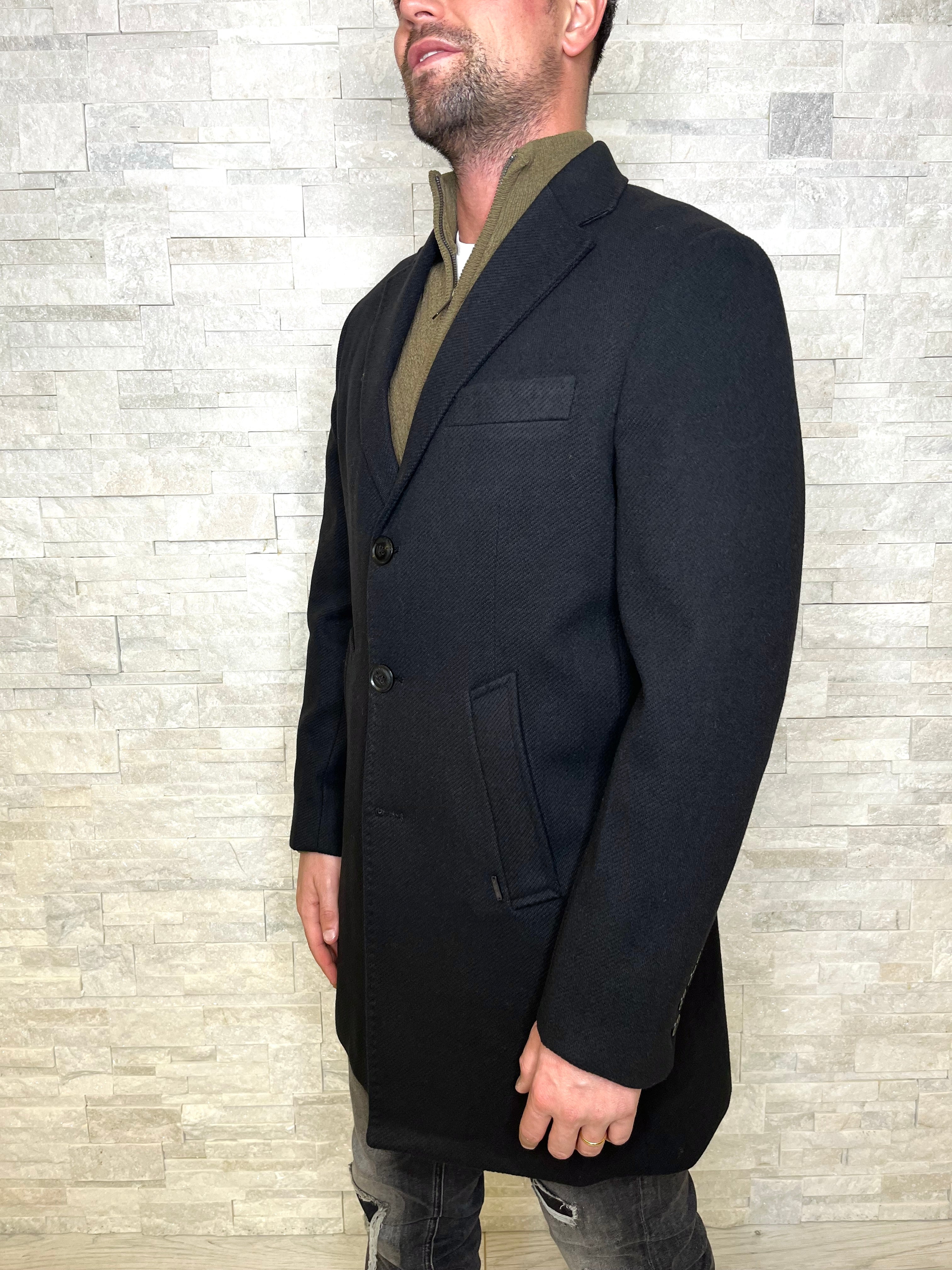 Cappotto slim fit nero
