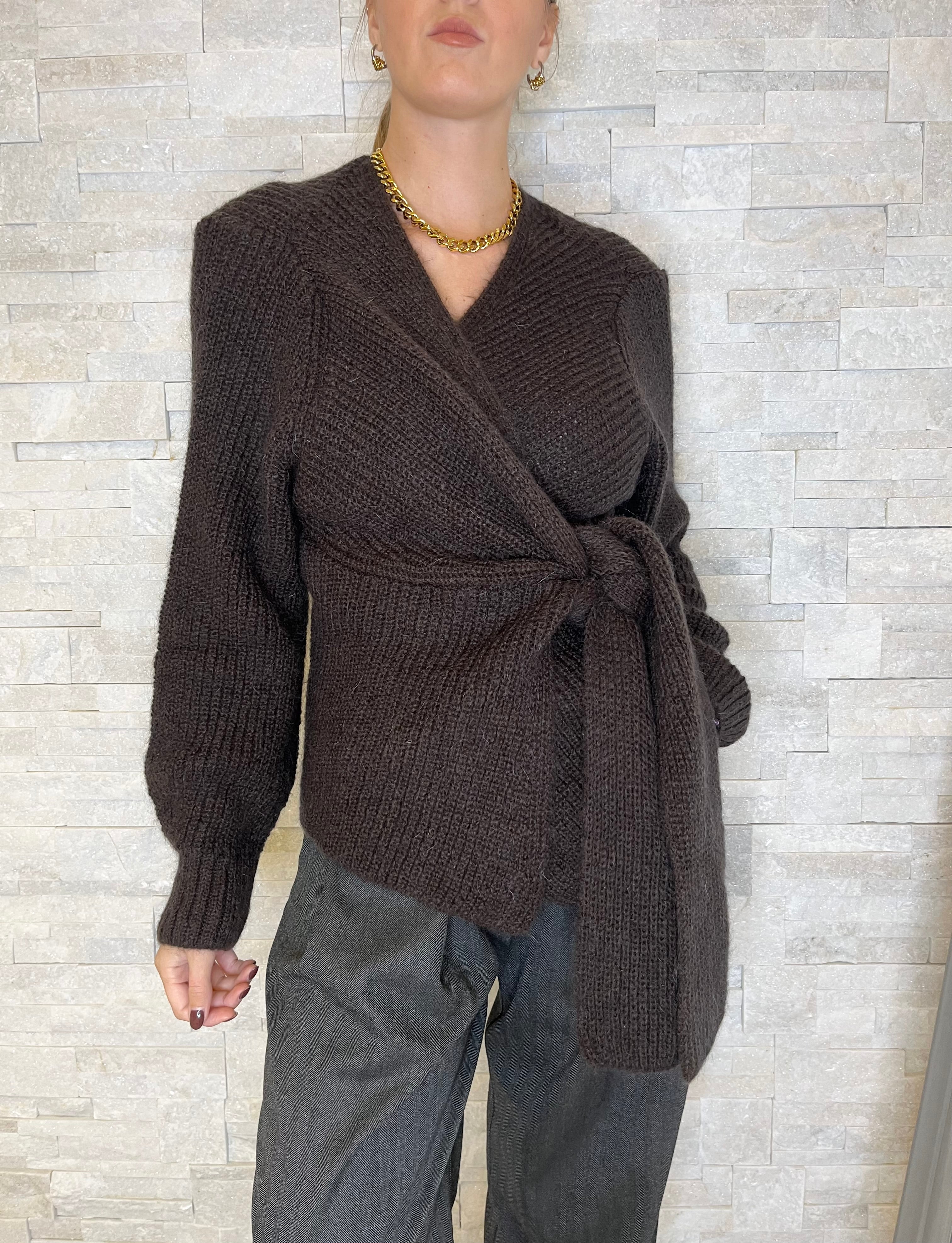 Cardigan moro a portafoglio