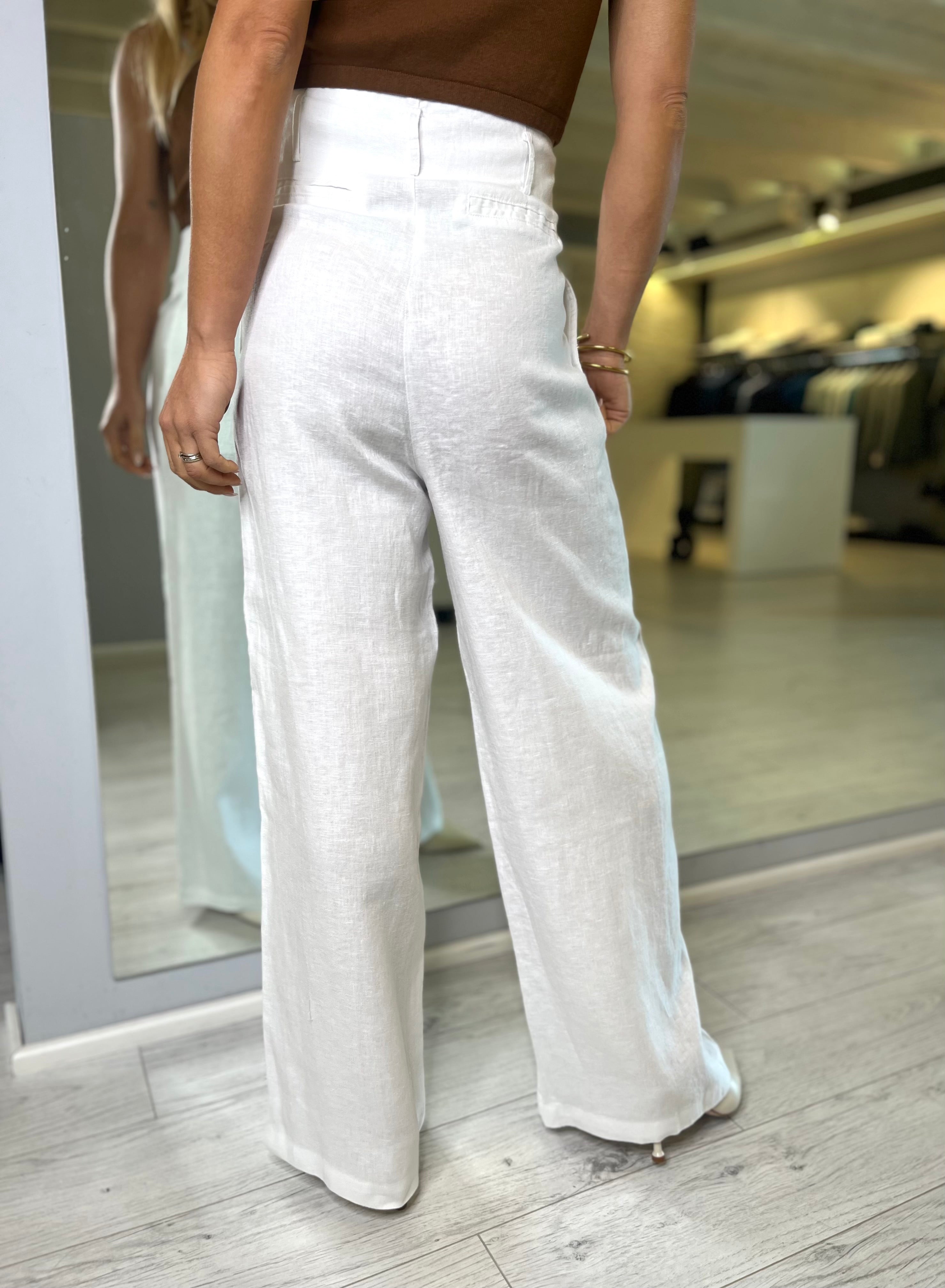 Pantalone lino bianco