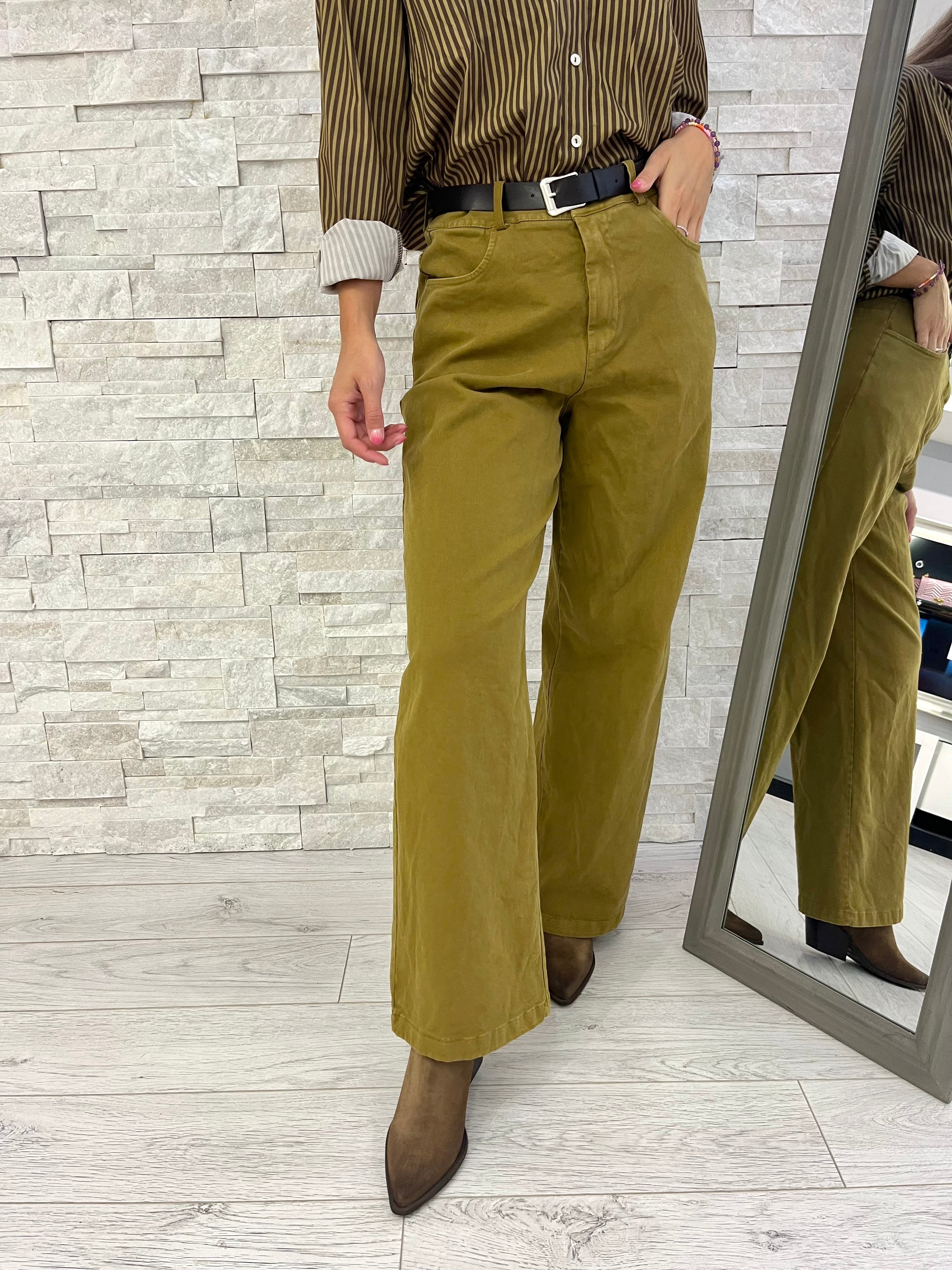 Pantalone khaki tasca scesa