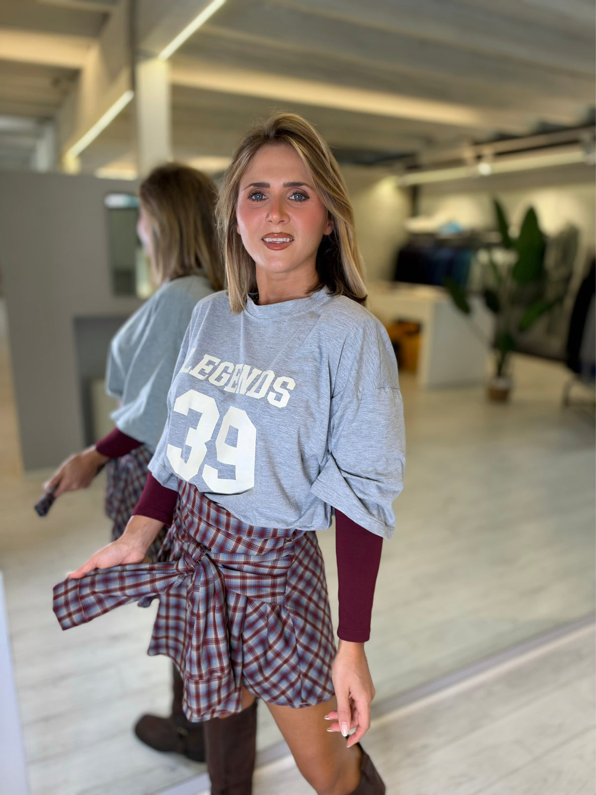 Maglia bicolore con stampa