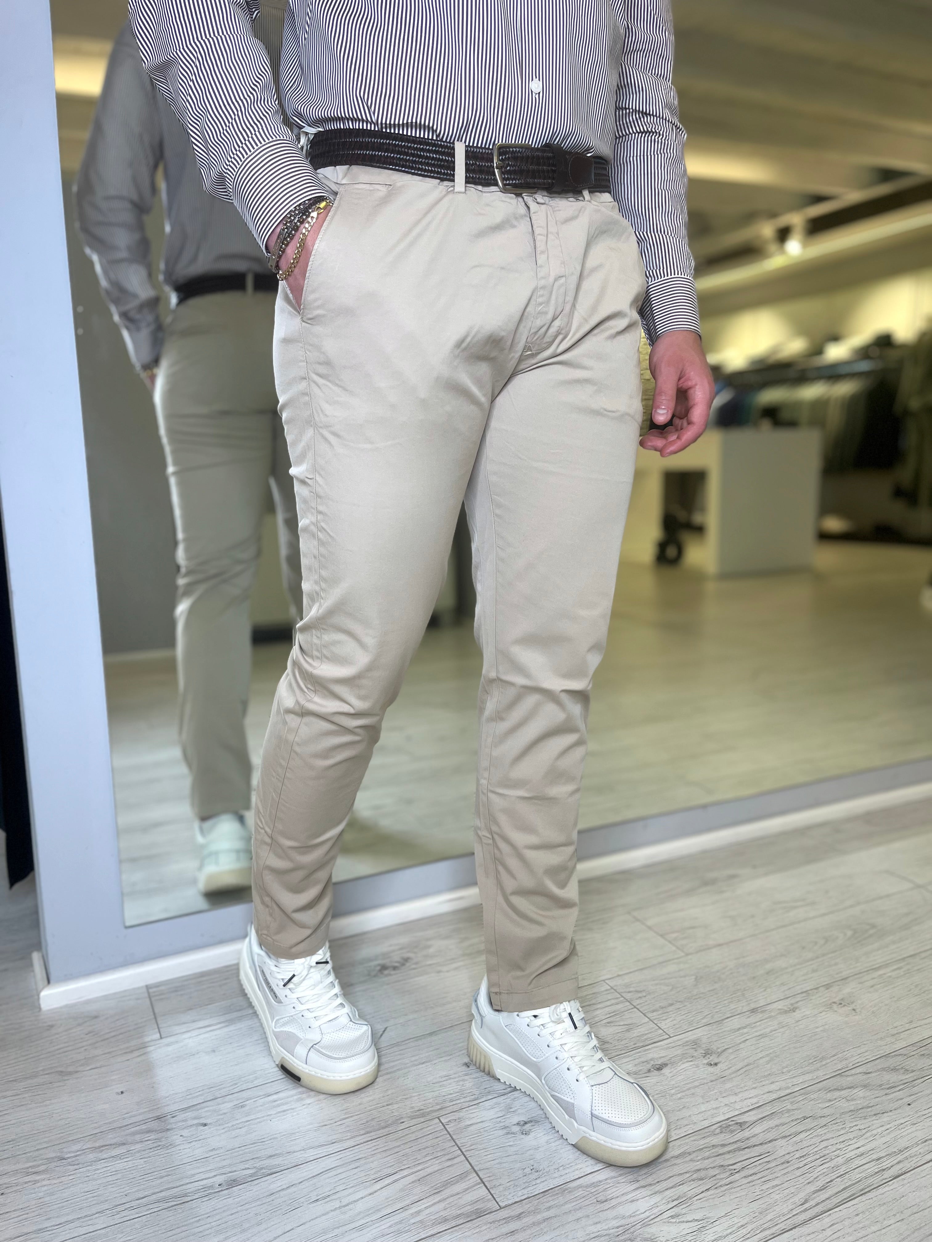Pantalone chino beige