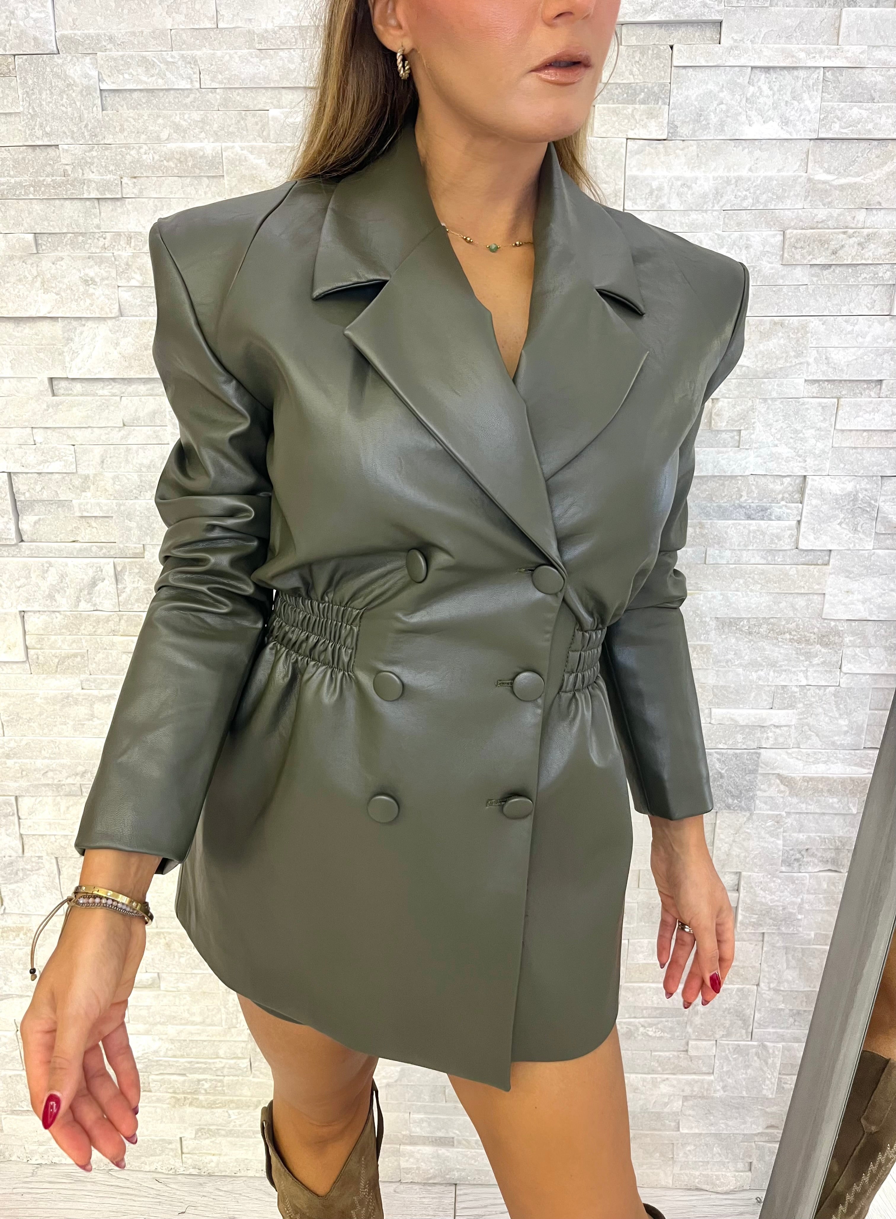Blazer in ecopelle army