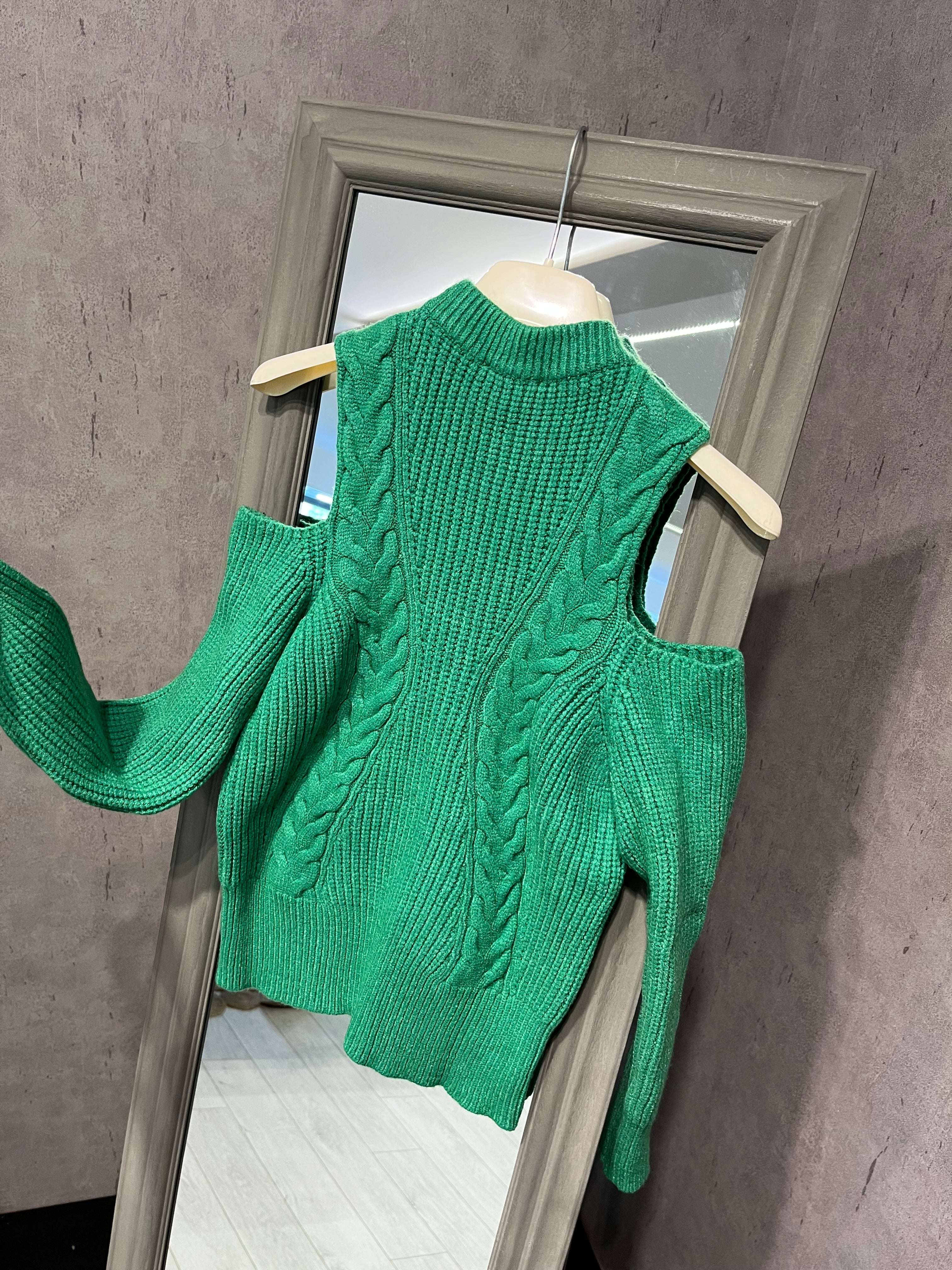 Maglia cut out verde smeraldo