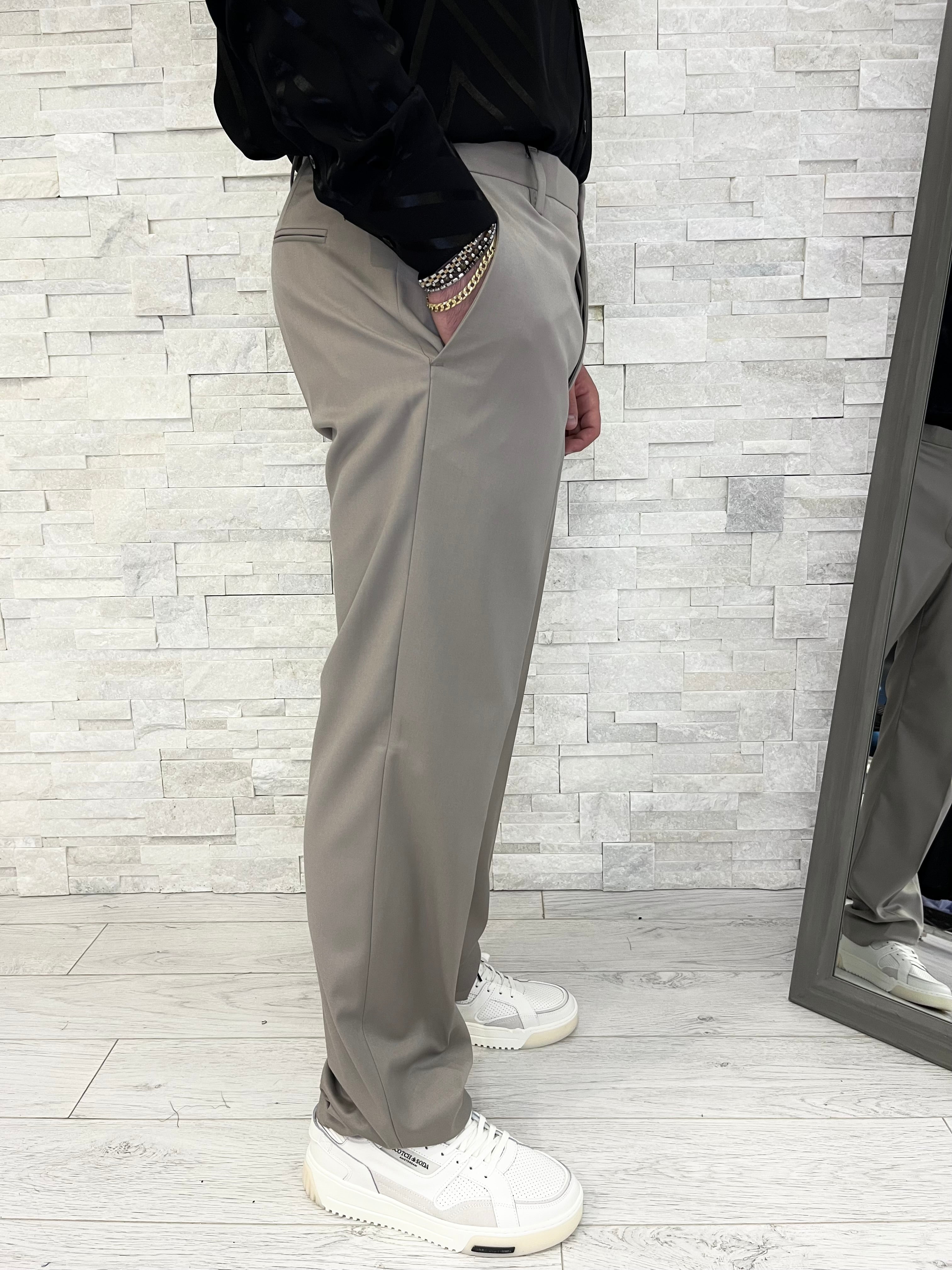 Pantalone elegante mastice