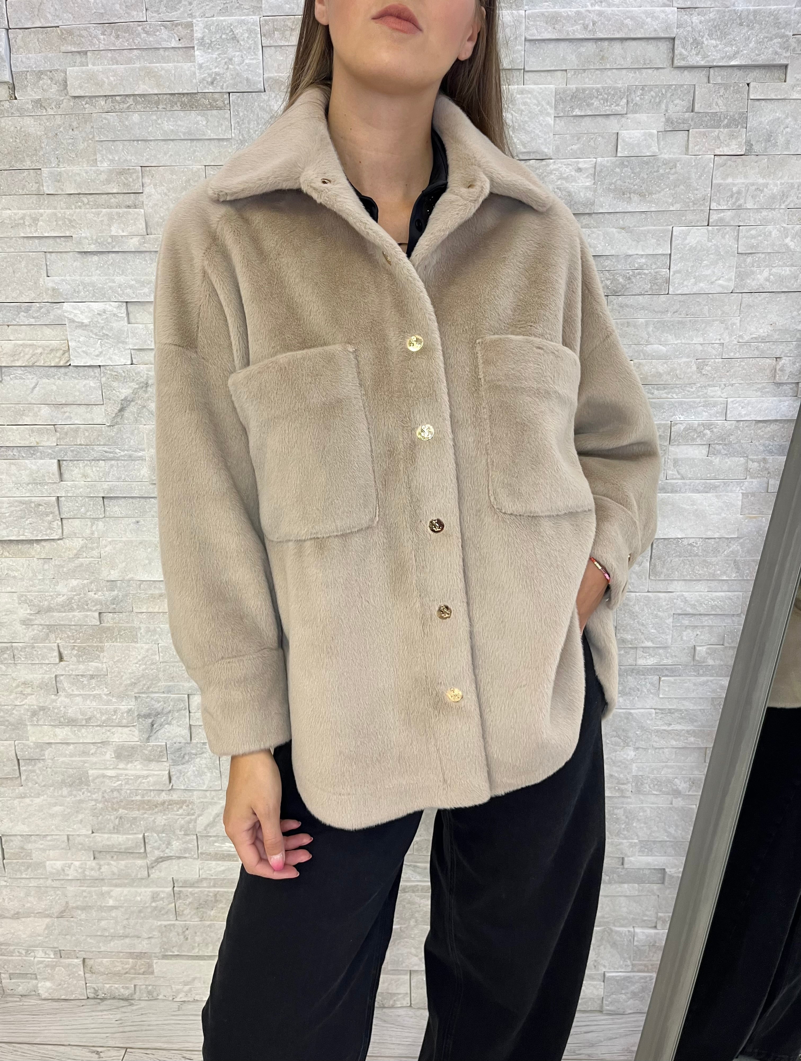 Maxi camicia in pelo