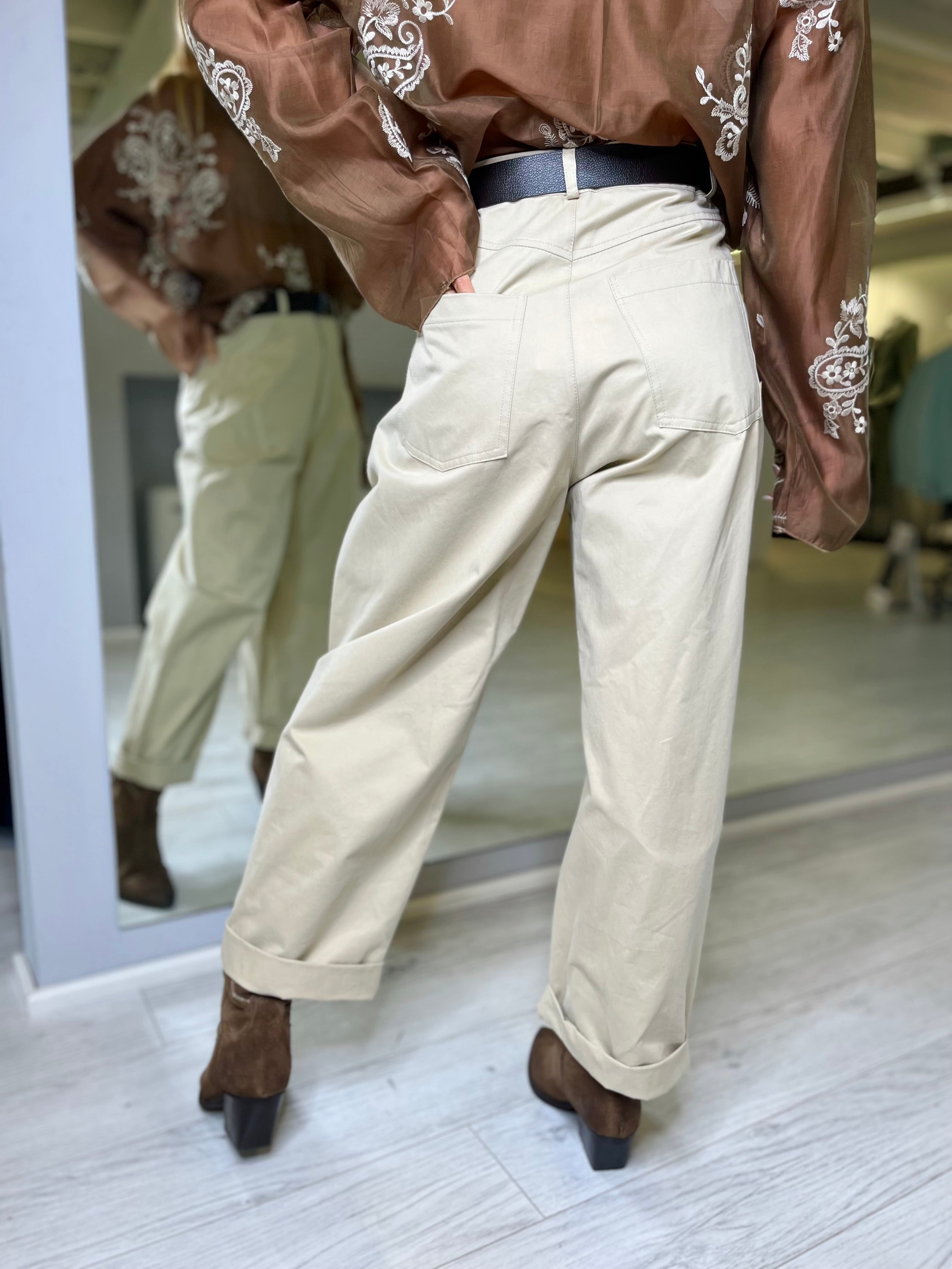 Pantalone baggy cintura burro