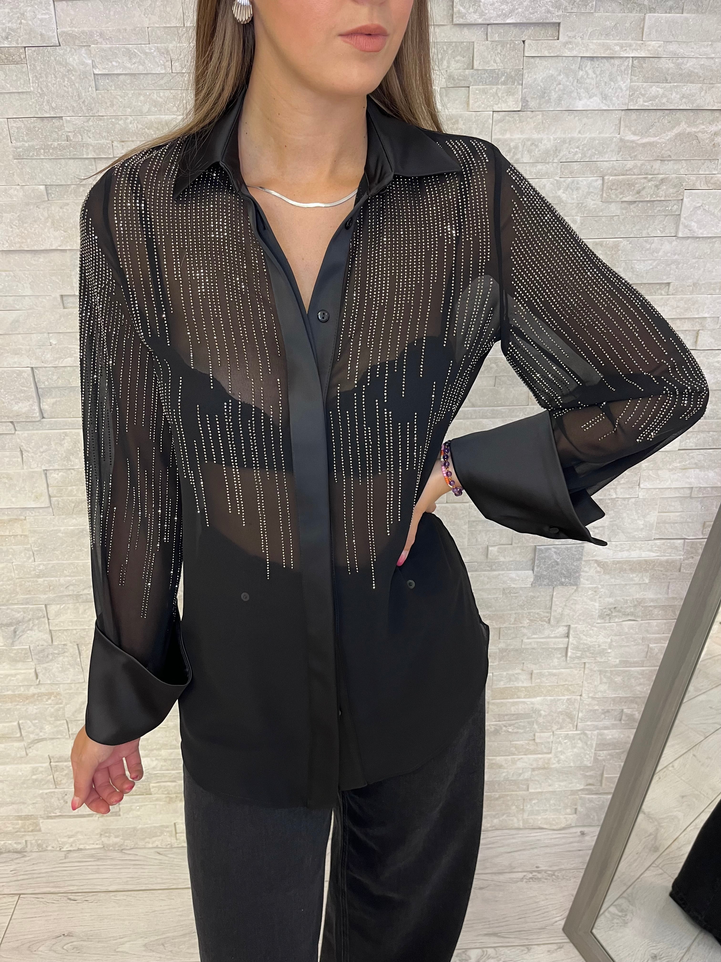Camicia velata nera
