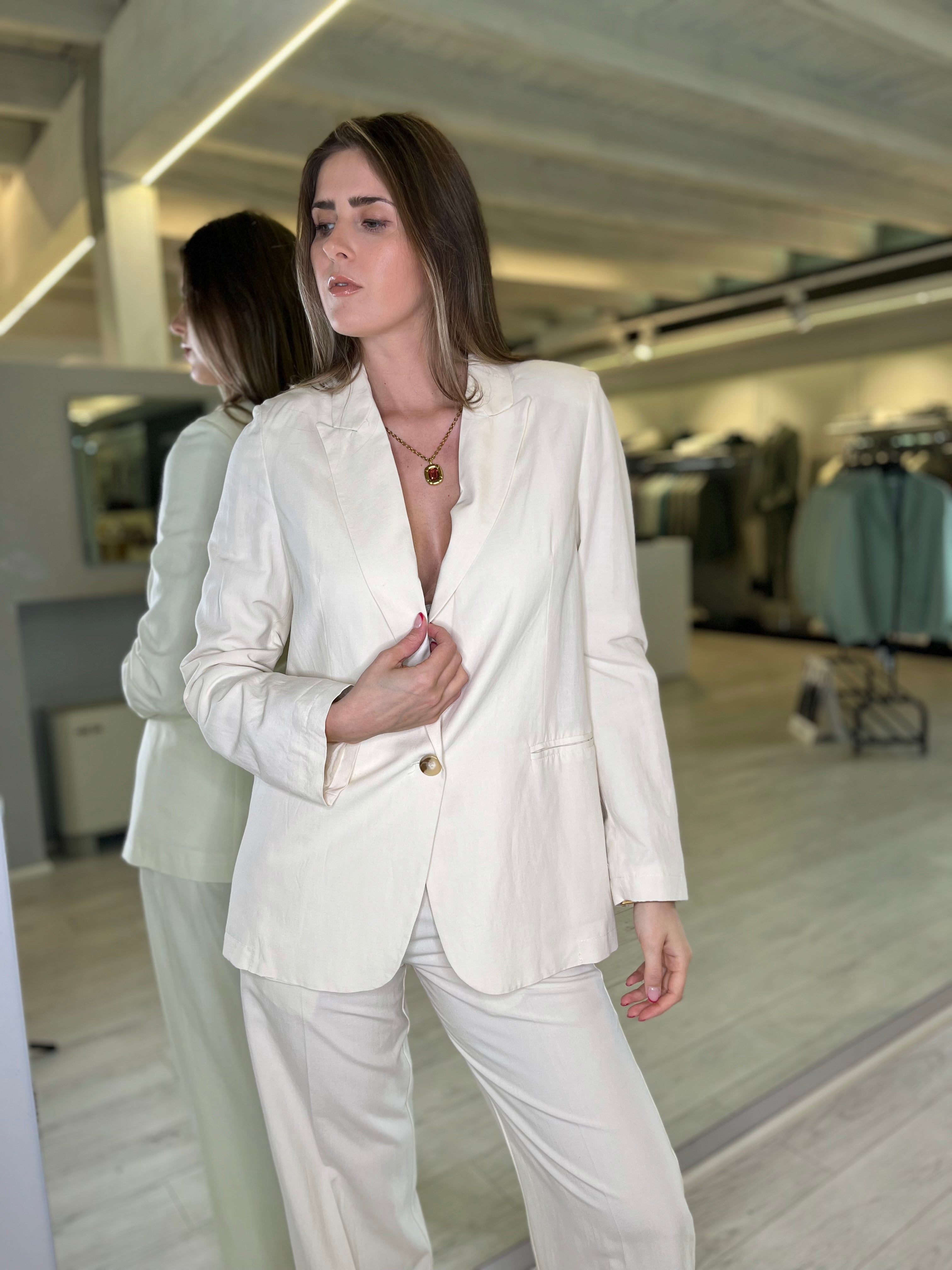 Giacca sfoderata avorio