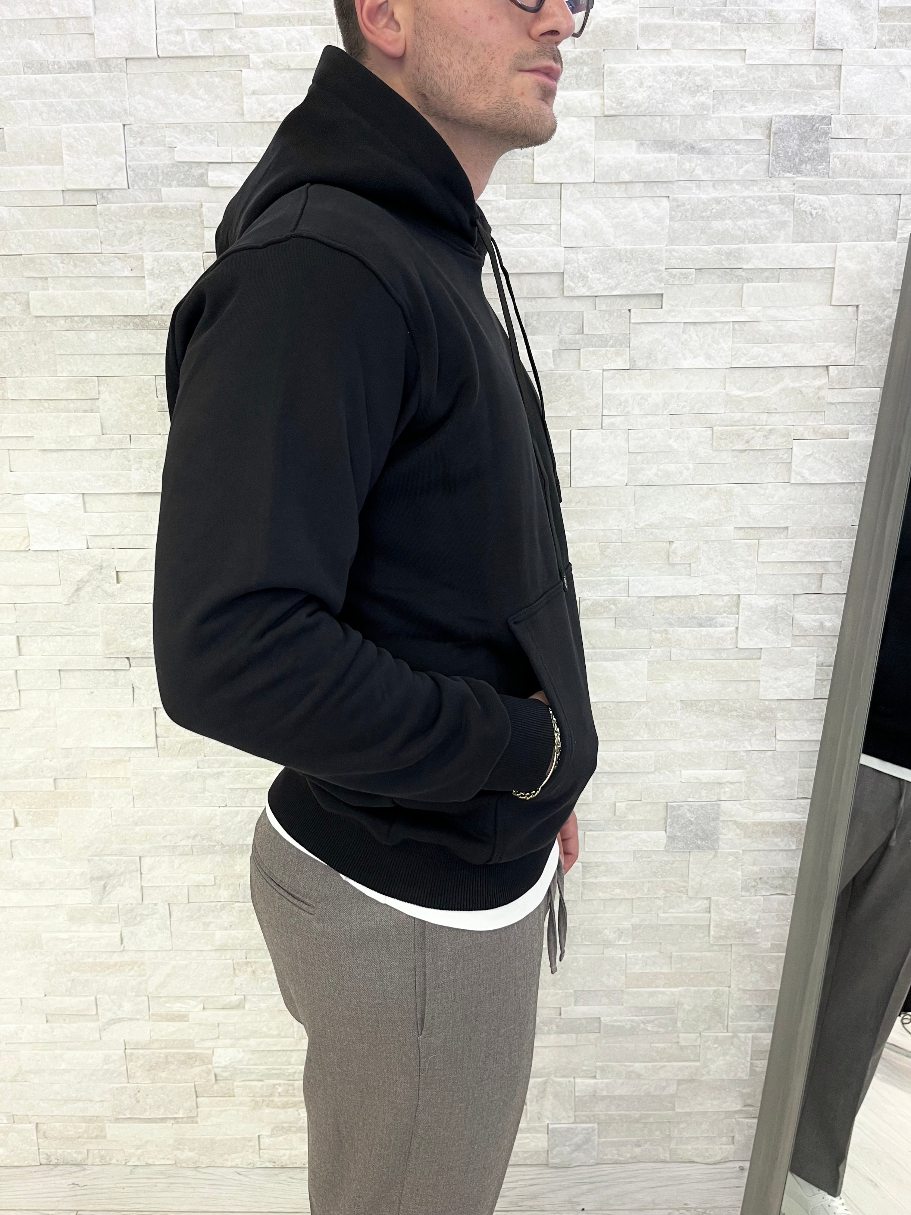 Felpa regular nera