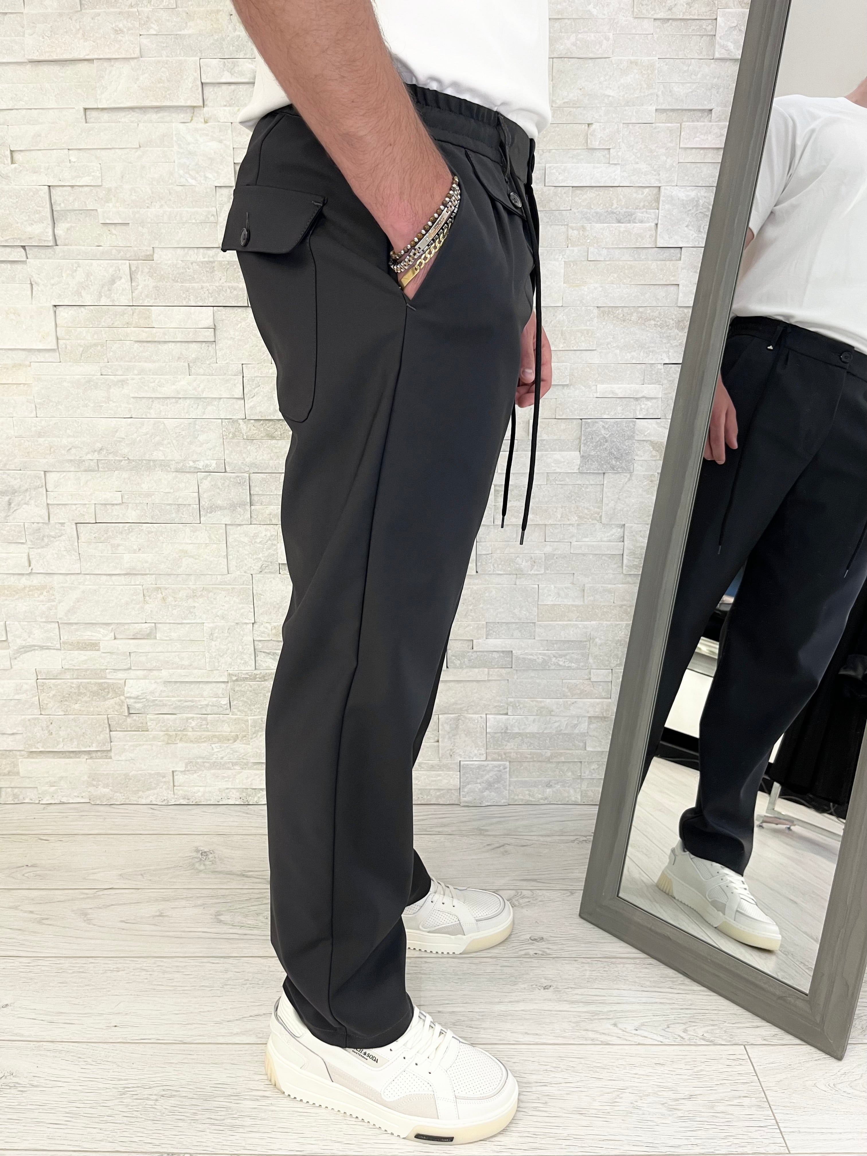 Pantalaccio con pinces palazzo fit piombo