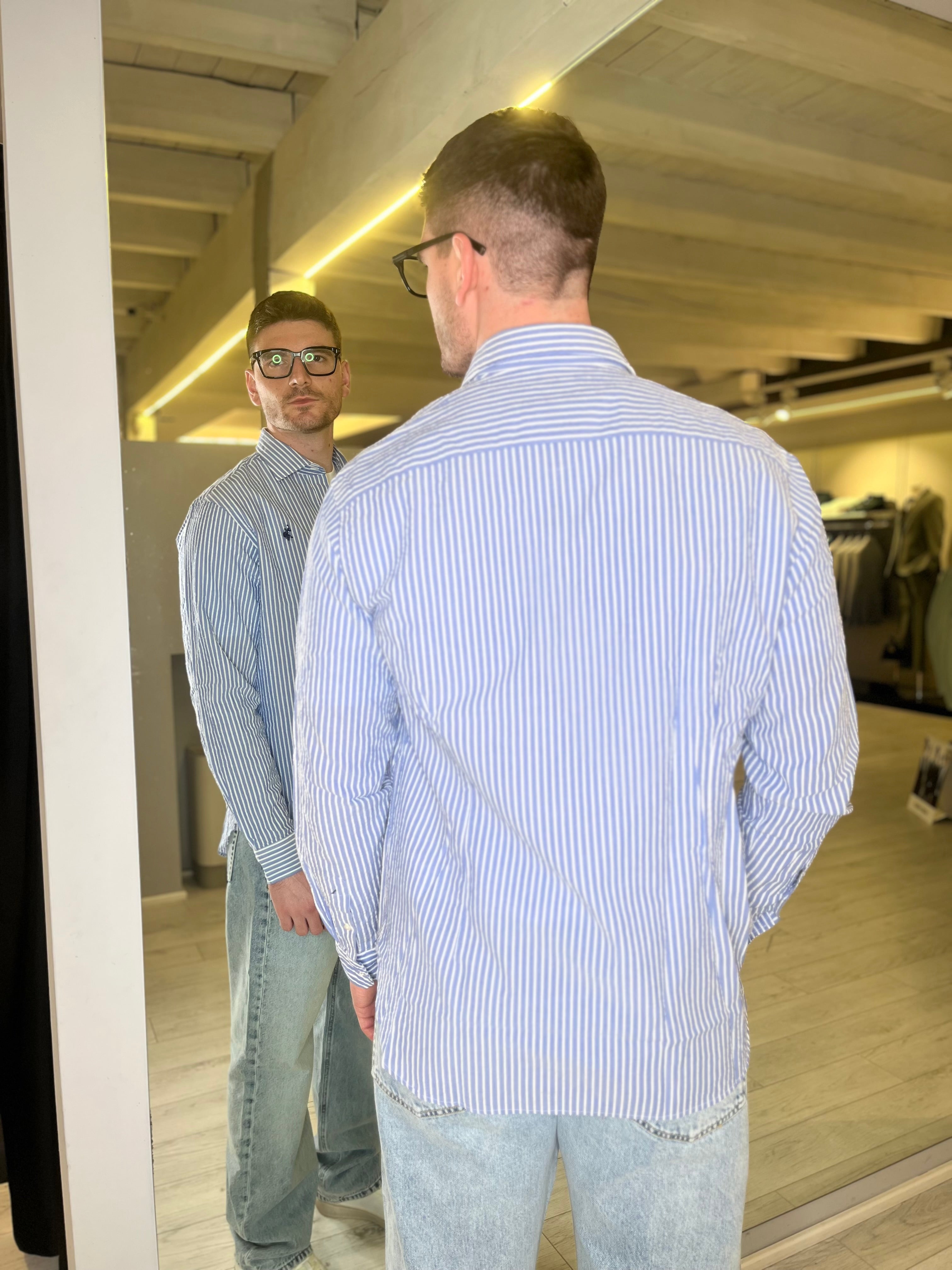 Camicia in cotone a righe