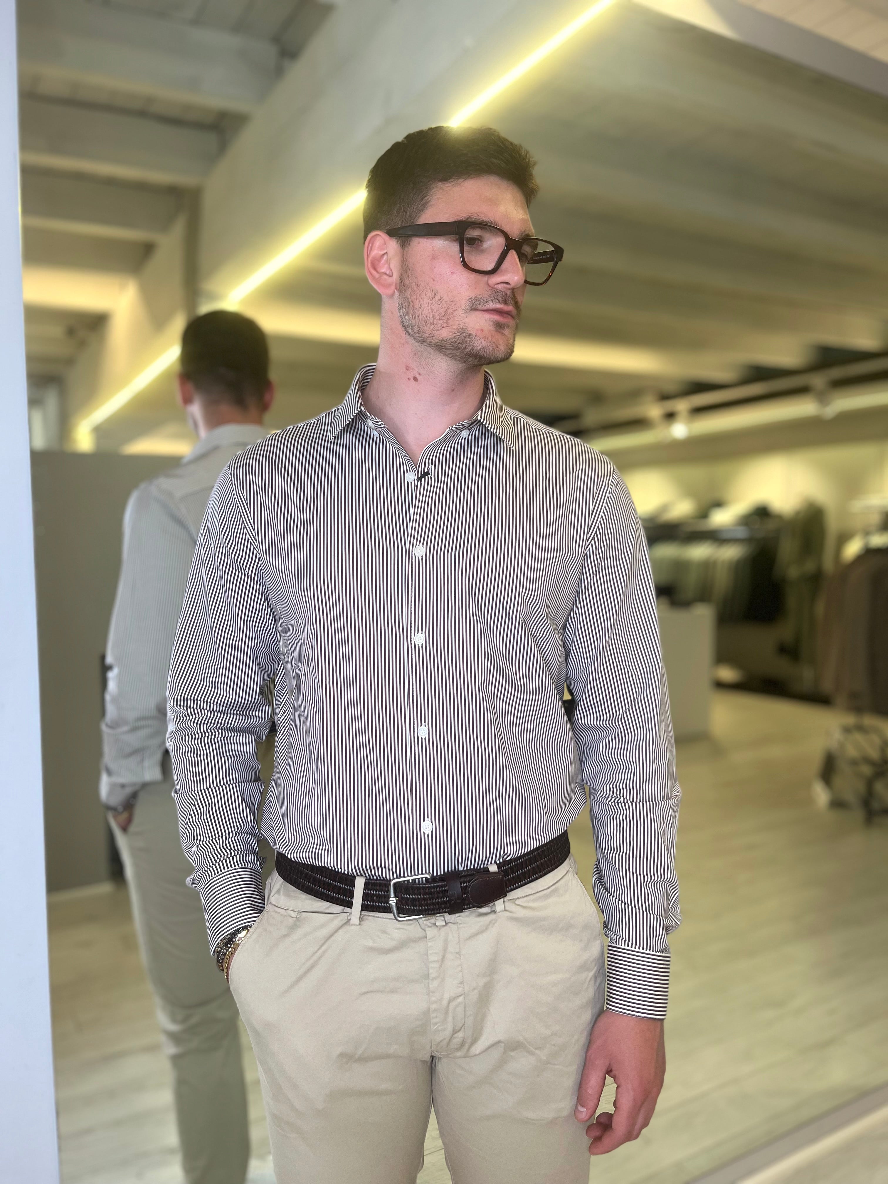 Camicia a righe stretch