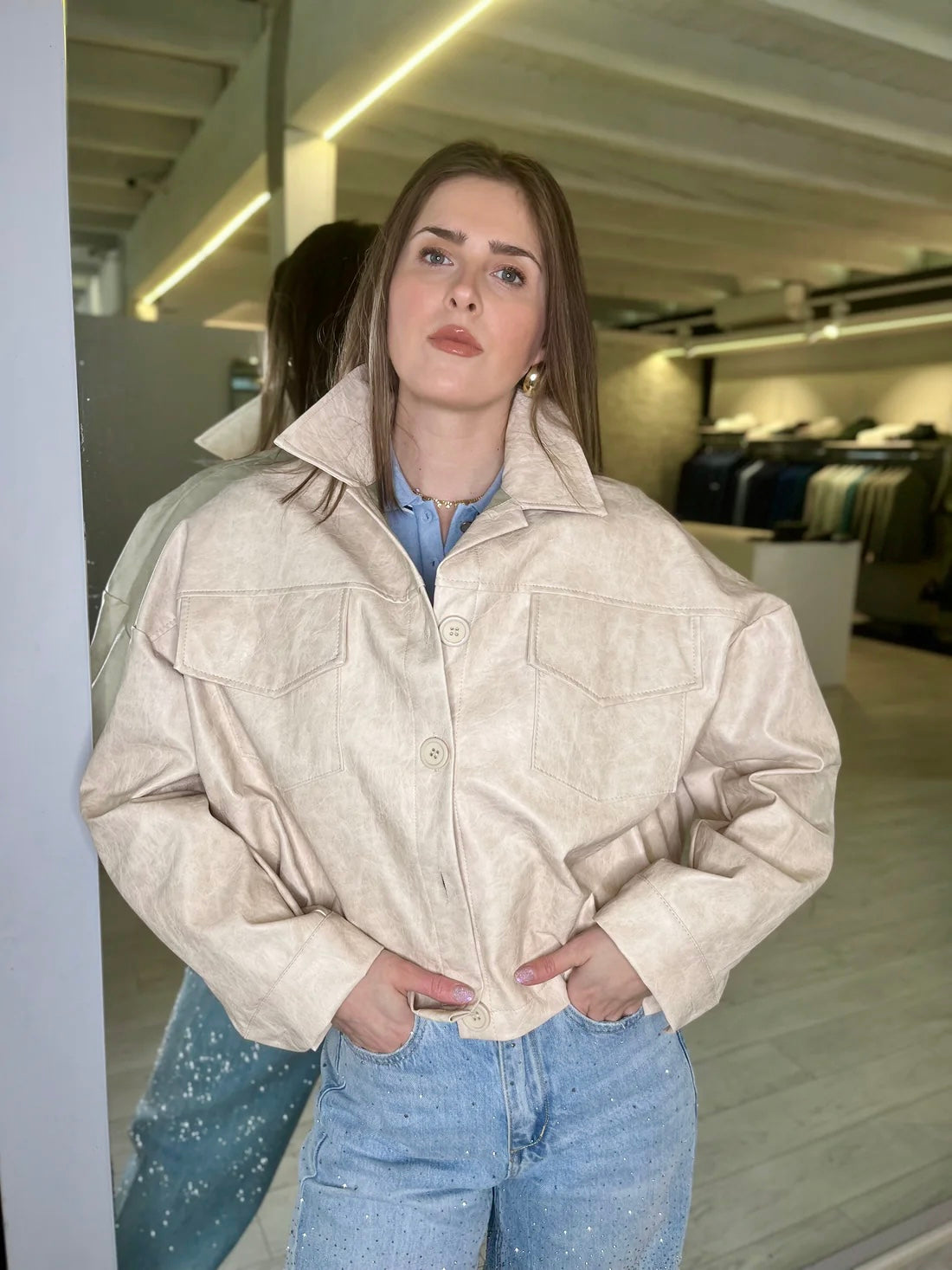 Bomber ecopelle burro