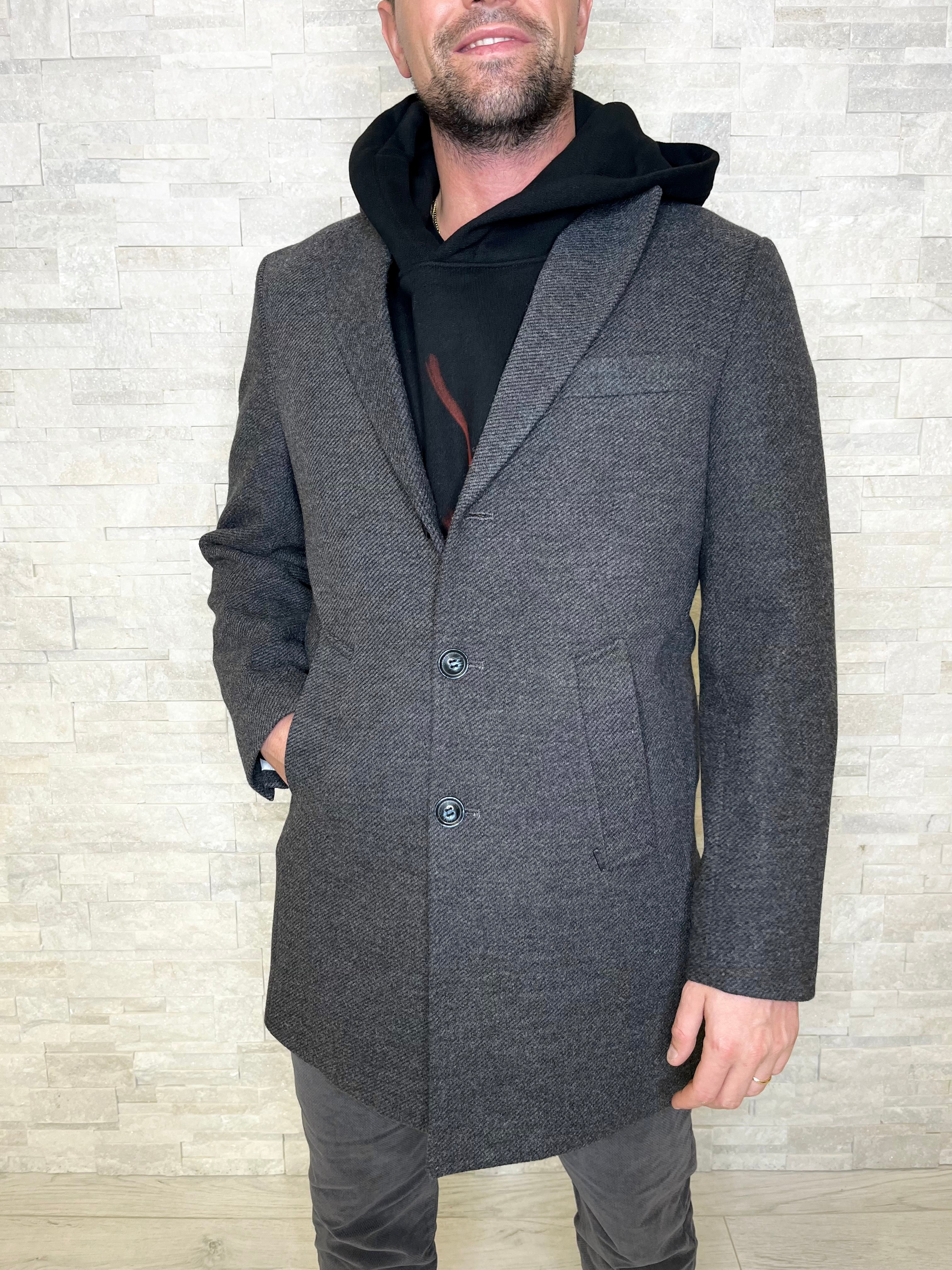 Cappotto slim fit grigio
