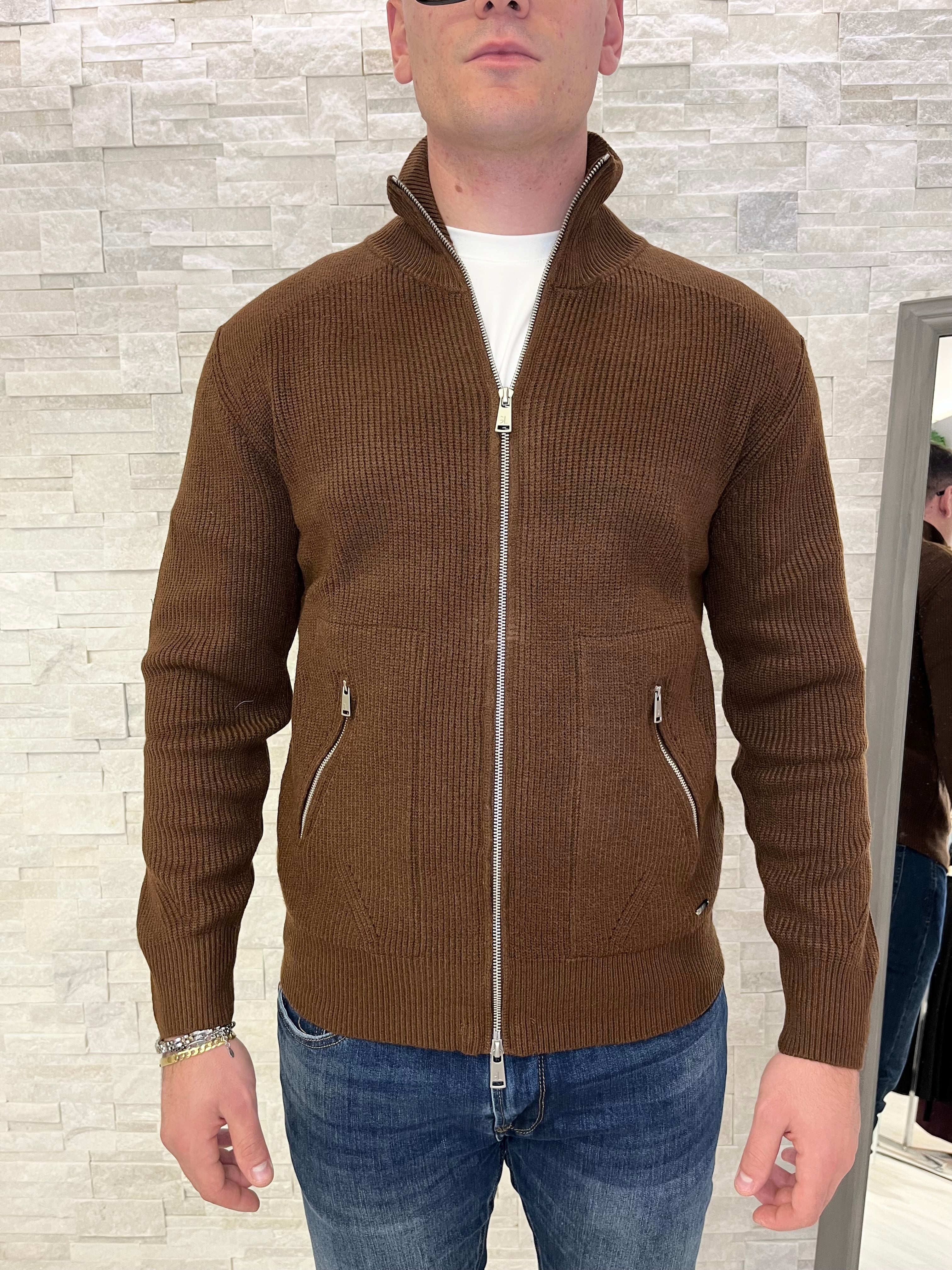Cardigan in maglia con zip