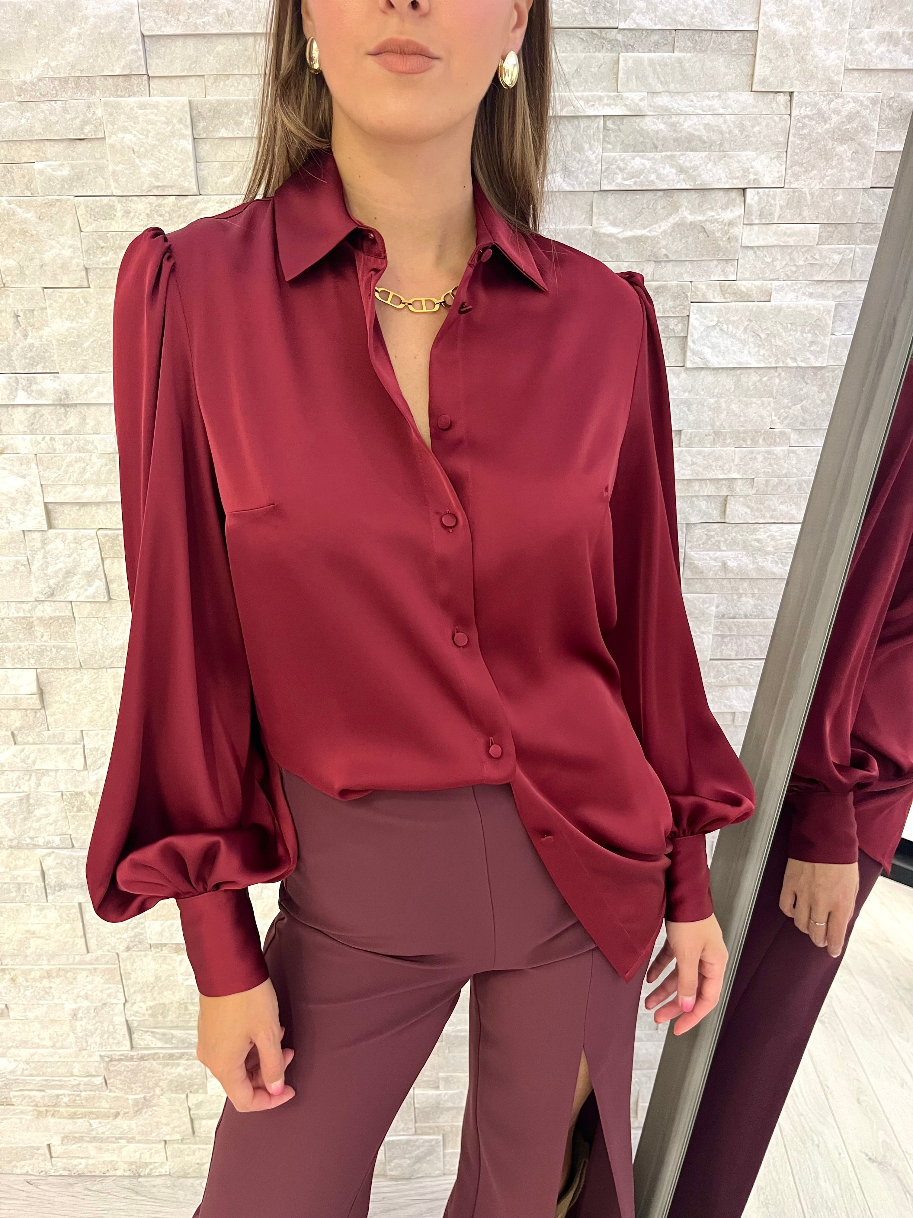 Camicia bordeaux manica balloon