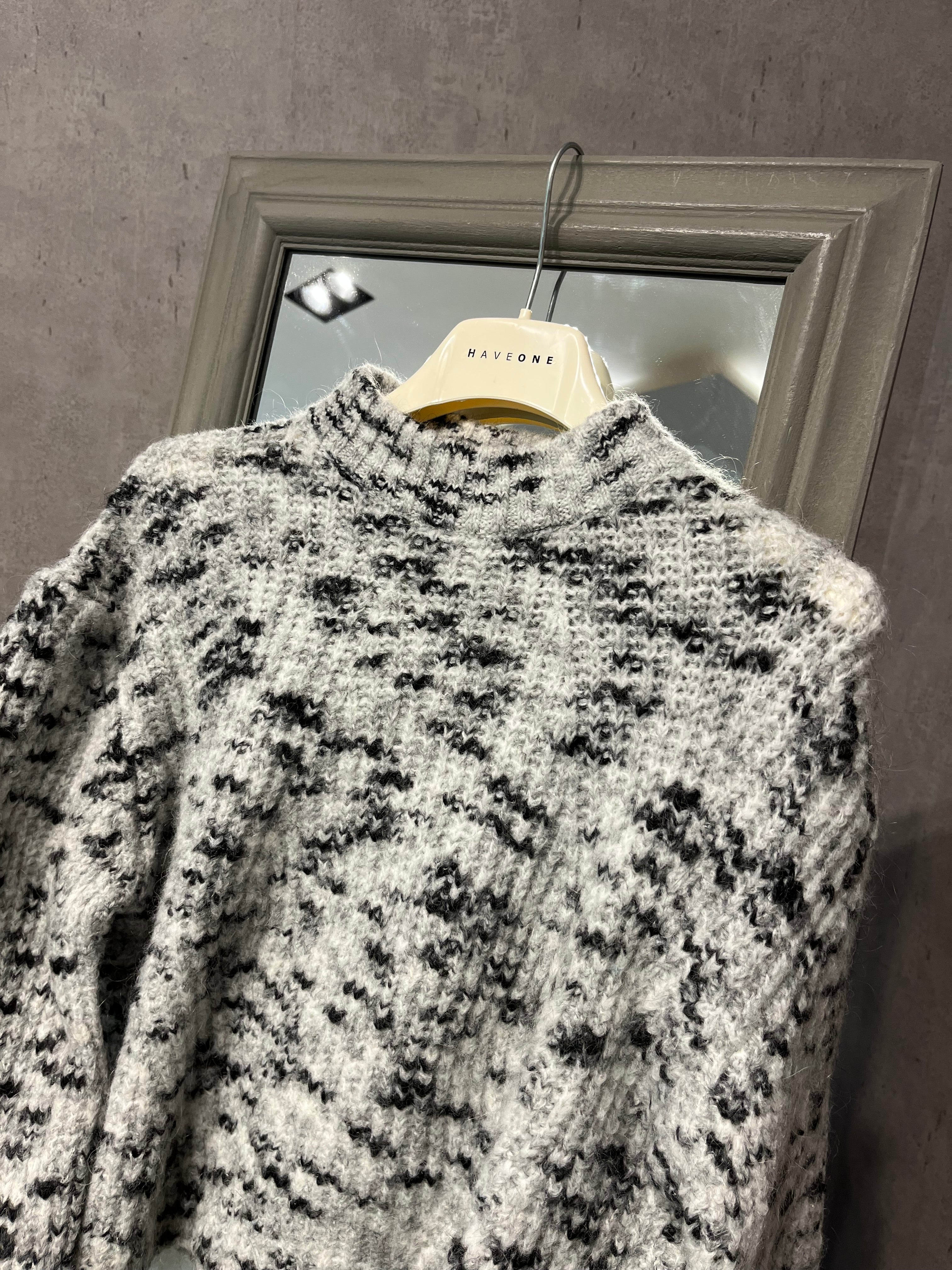 Maglia crop grigia/nera