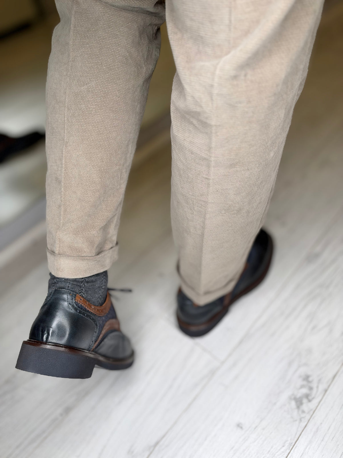 Scarpa Derby stringata bicolore